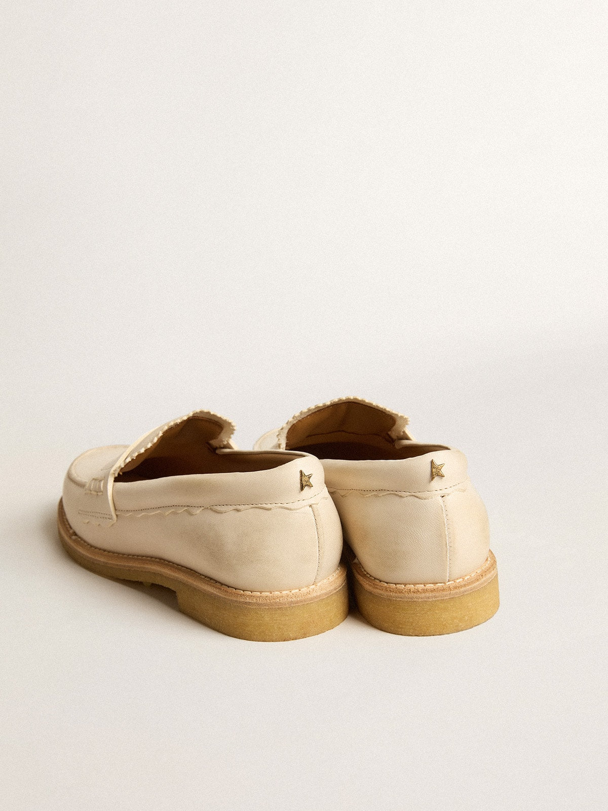 Jerry loafer in butter-white leather - Golden Goose Women