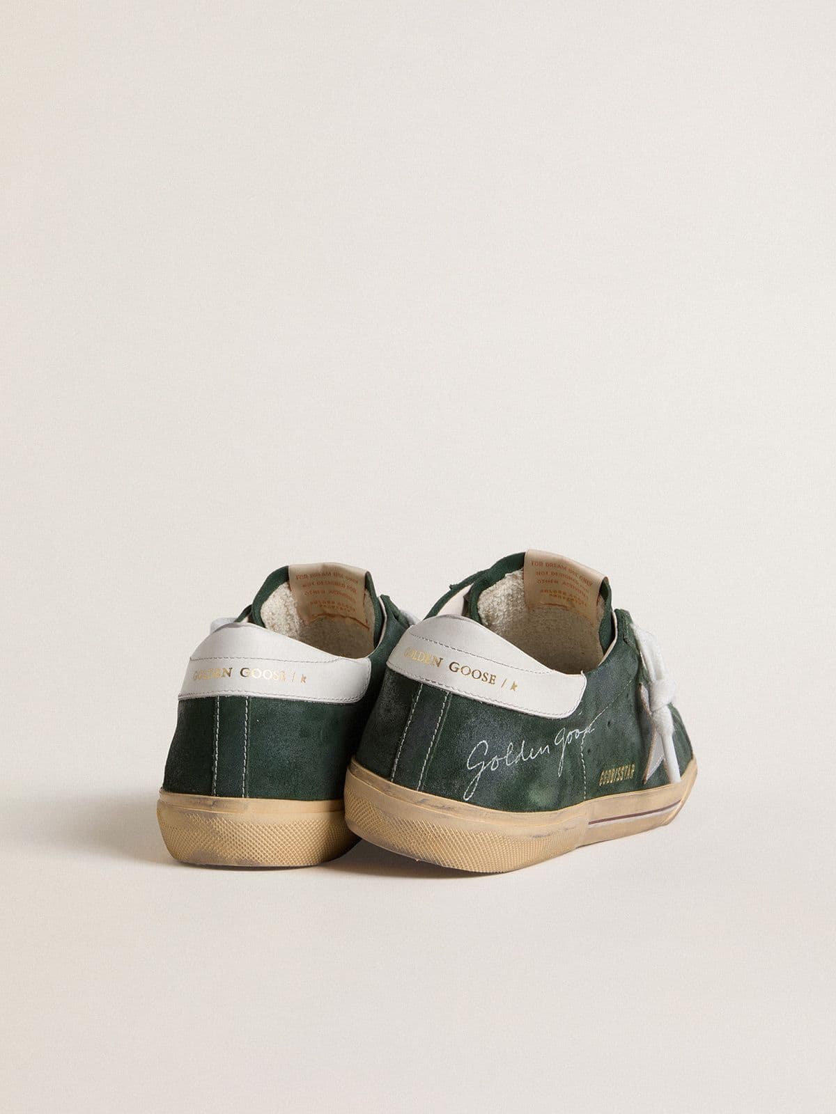 Men's Super-Star in green suede with silver metallic leather star and leather heel tab - Golden Goose Men