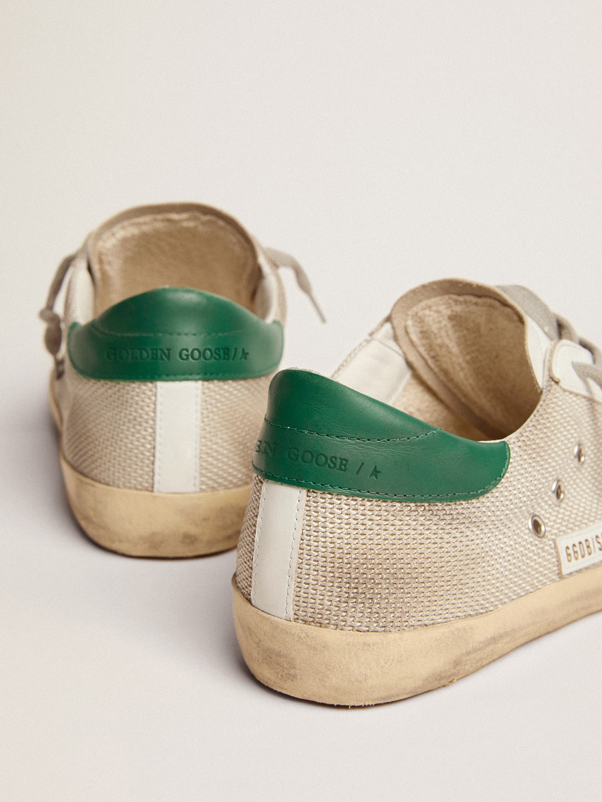 Men's Super-Star in light silver mesh with gray star - Golden Goose Men