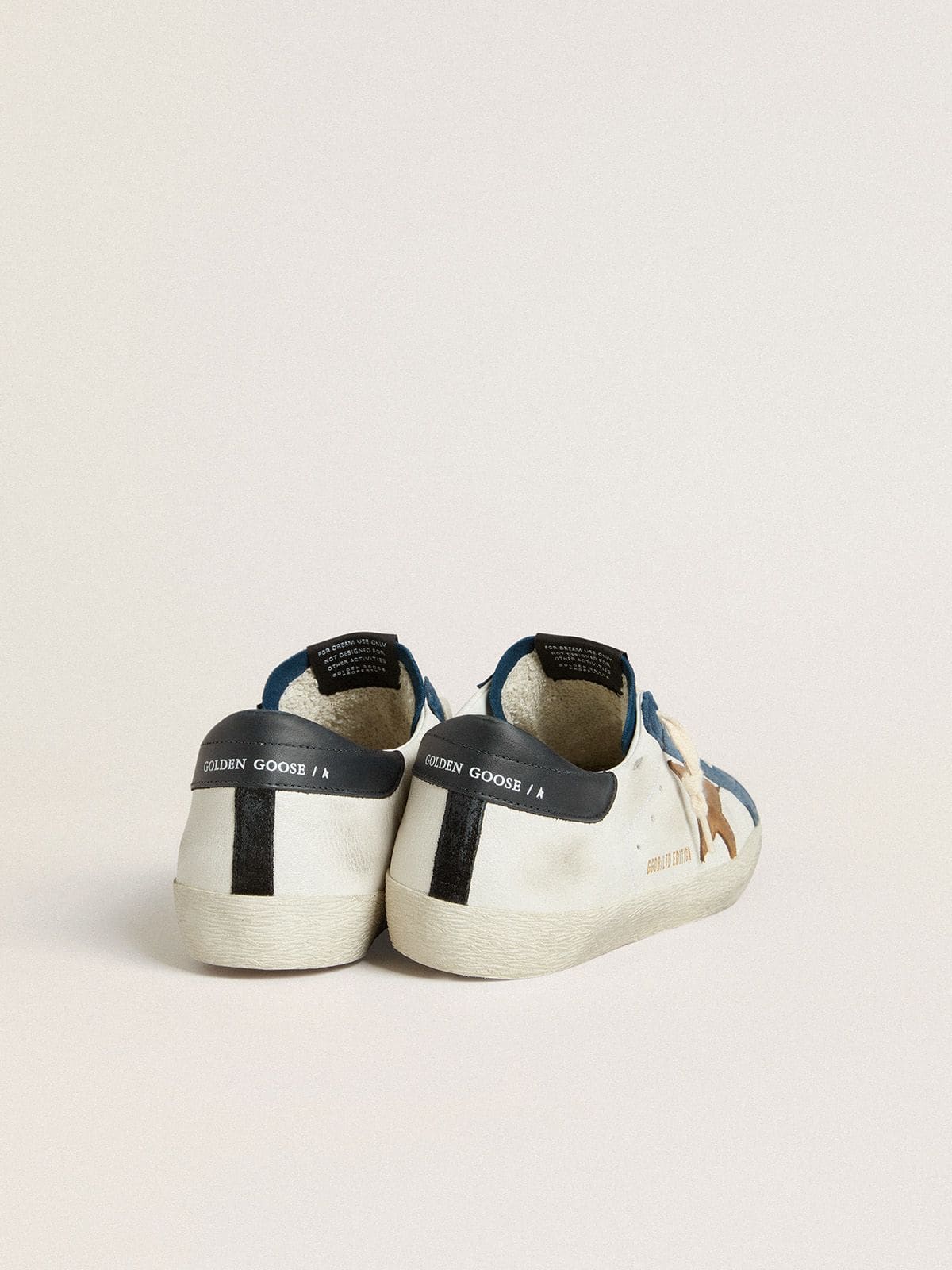 Men's Super-Star LTD with tobacco-colored croc-print leather star and black leather heel tab - Golden Goose Men