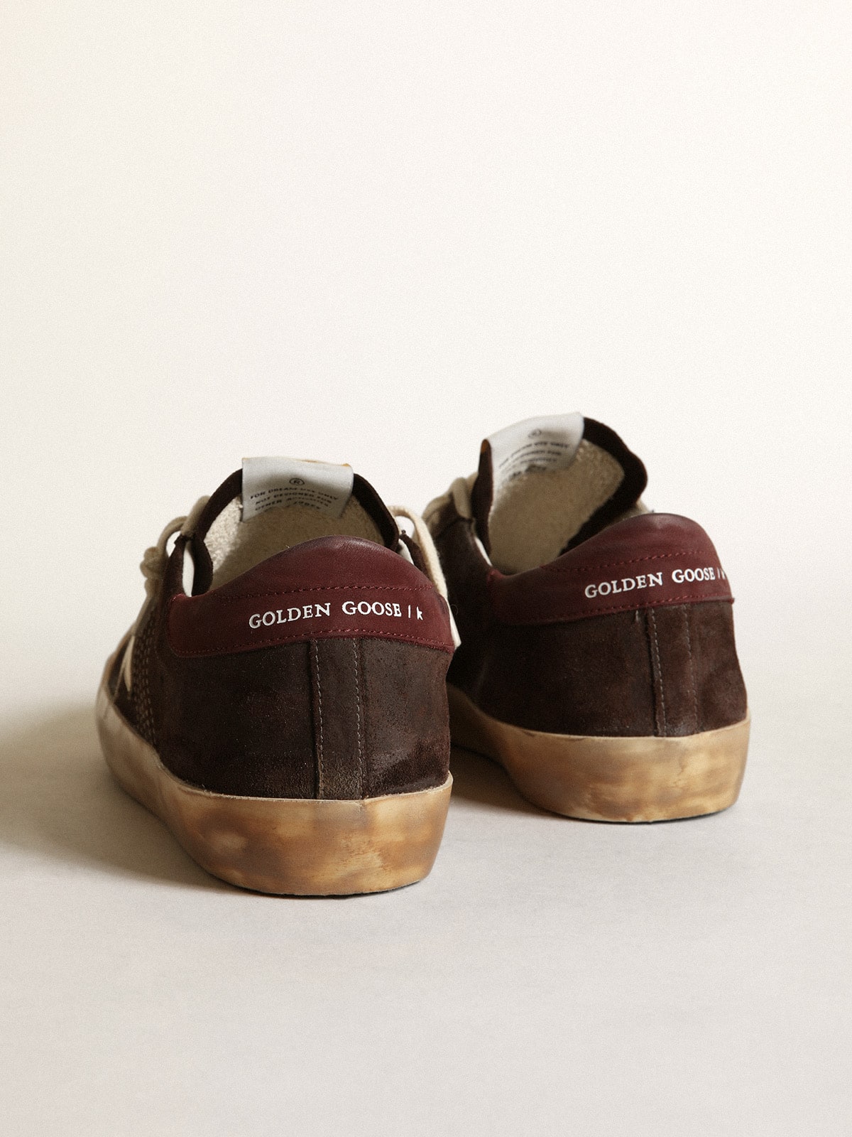 Men's Super-Star Penstar in brown suede with a platinum star - Golden Goose Men