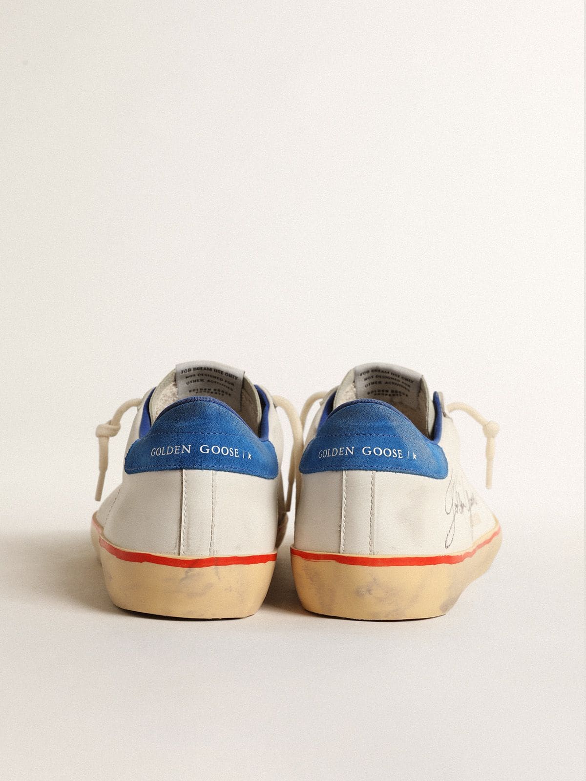 Men’s Super-Star with perforated star and blue suede heel tab - Golden Goose Men