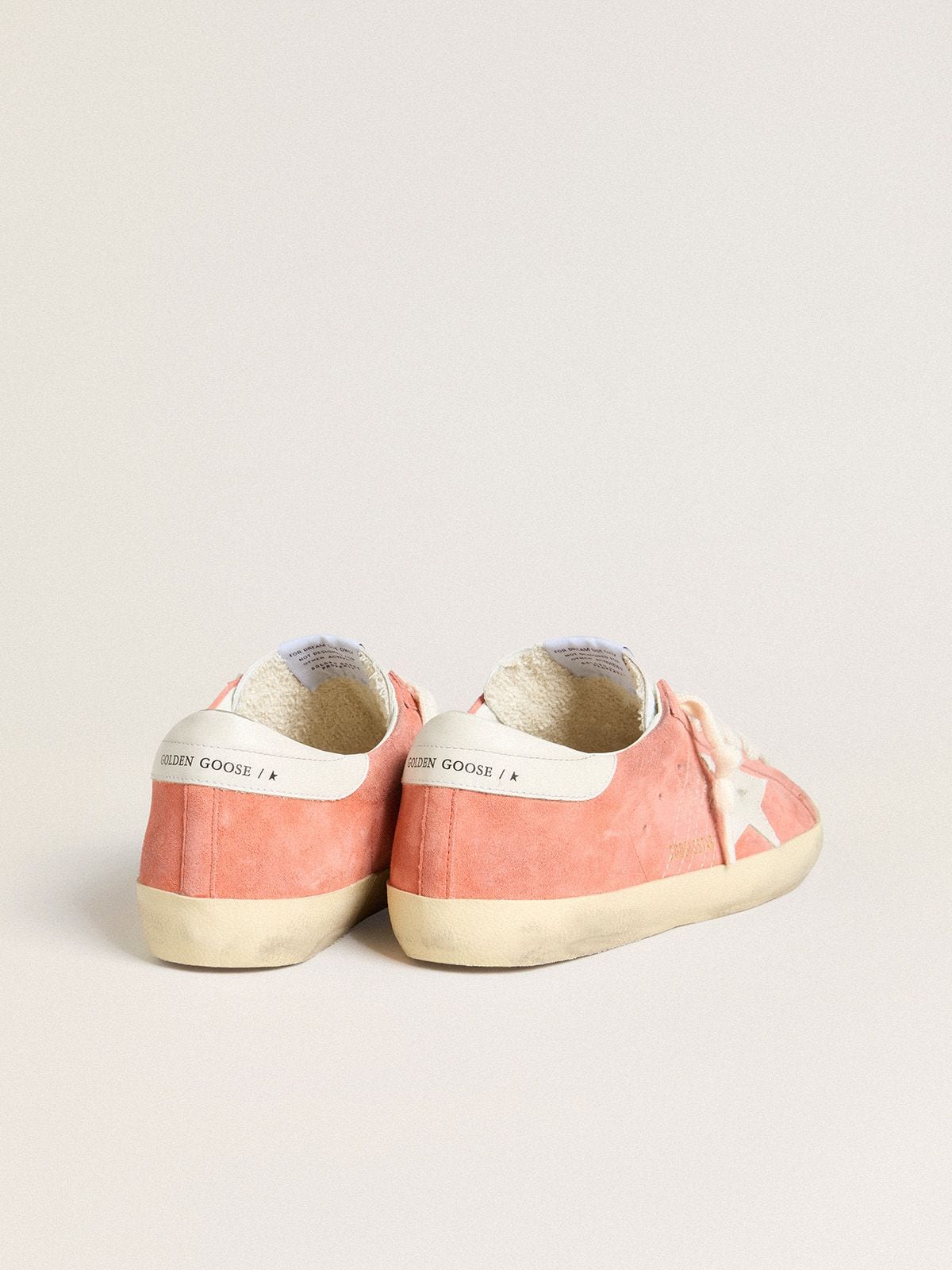 Men’s Super-Star in coral suede with white leather star and heel tab - Golden Goose Men