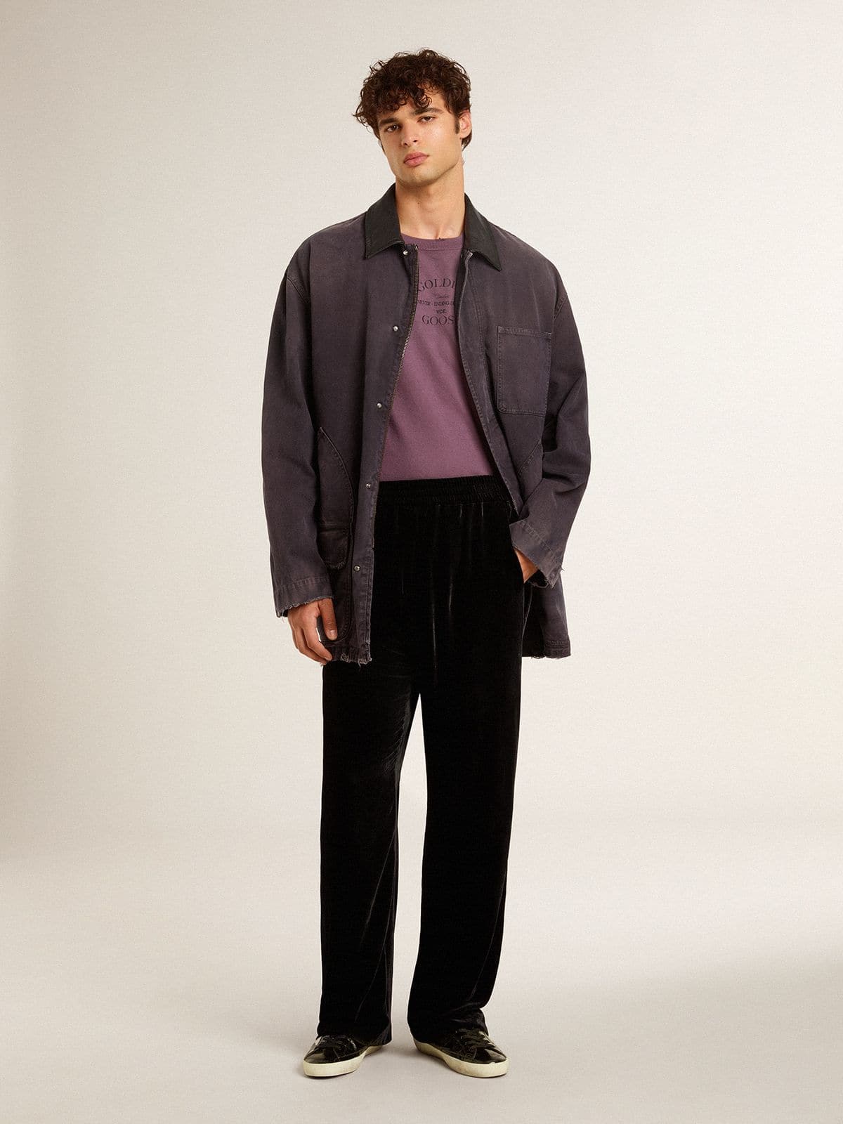 Men's Super-Star in black patent leather with suede star and heel tab - Golden Goose Men