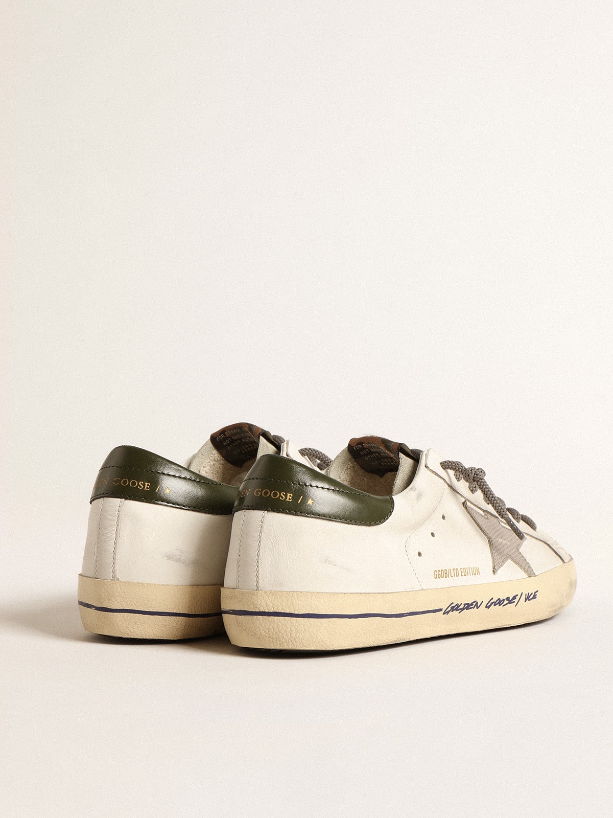 Super-Star with croc-print star and green heel tab - Golden Goose Men