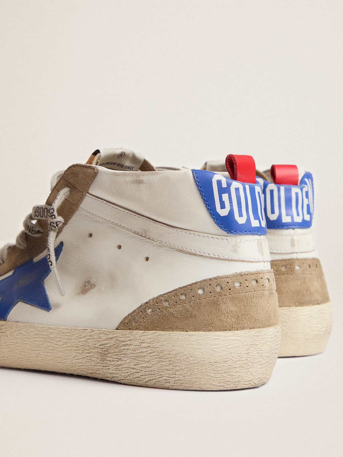 Men's Mid Star with blue leather star and dove-gray suede inserts - Golden Goose Men