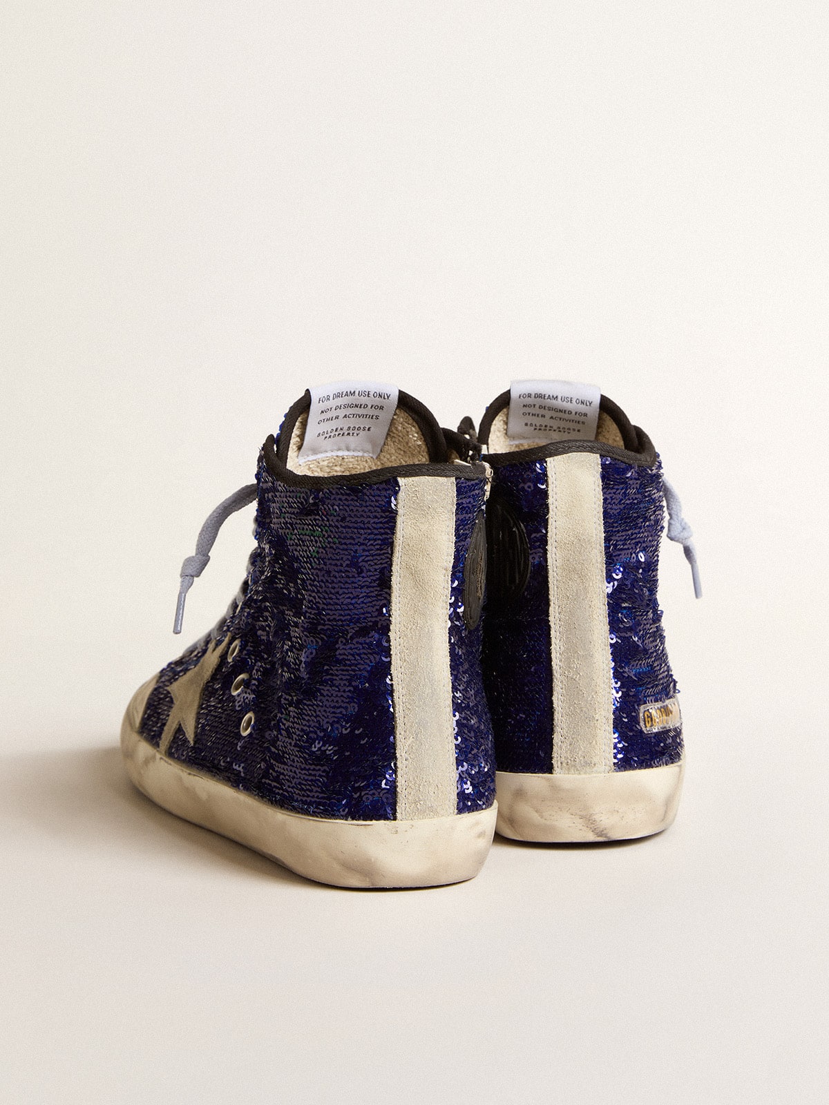 Men's Francy Penstar in blue sequins with ice-gray suede star - Golden Goose Men