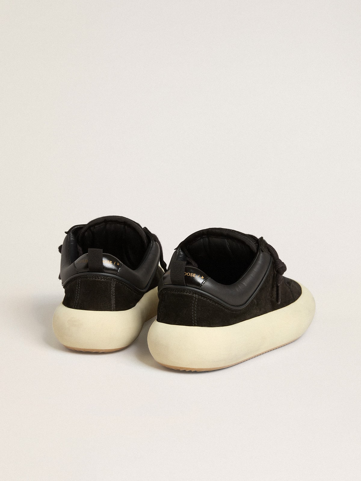 Men's Space-Star Cube in black suede with perforated star - Golden Goose Men