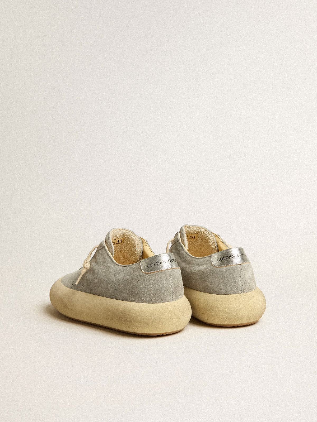 Men's Space-Star shoes in ice-gray suede with perforated star - Golden Goose Men