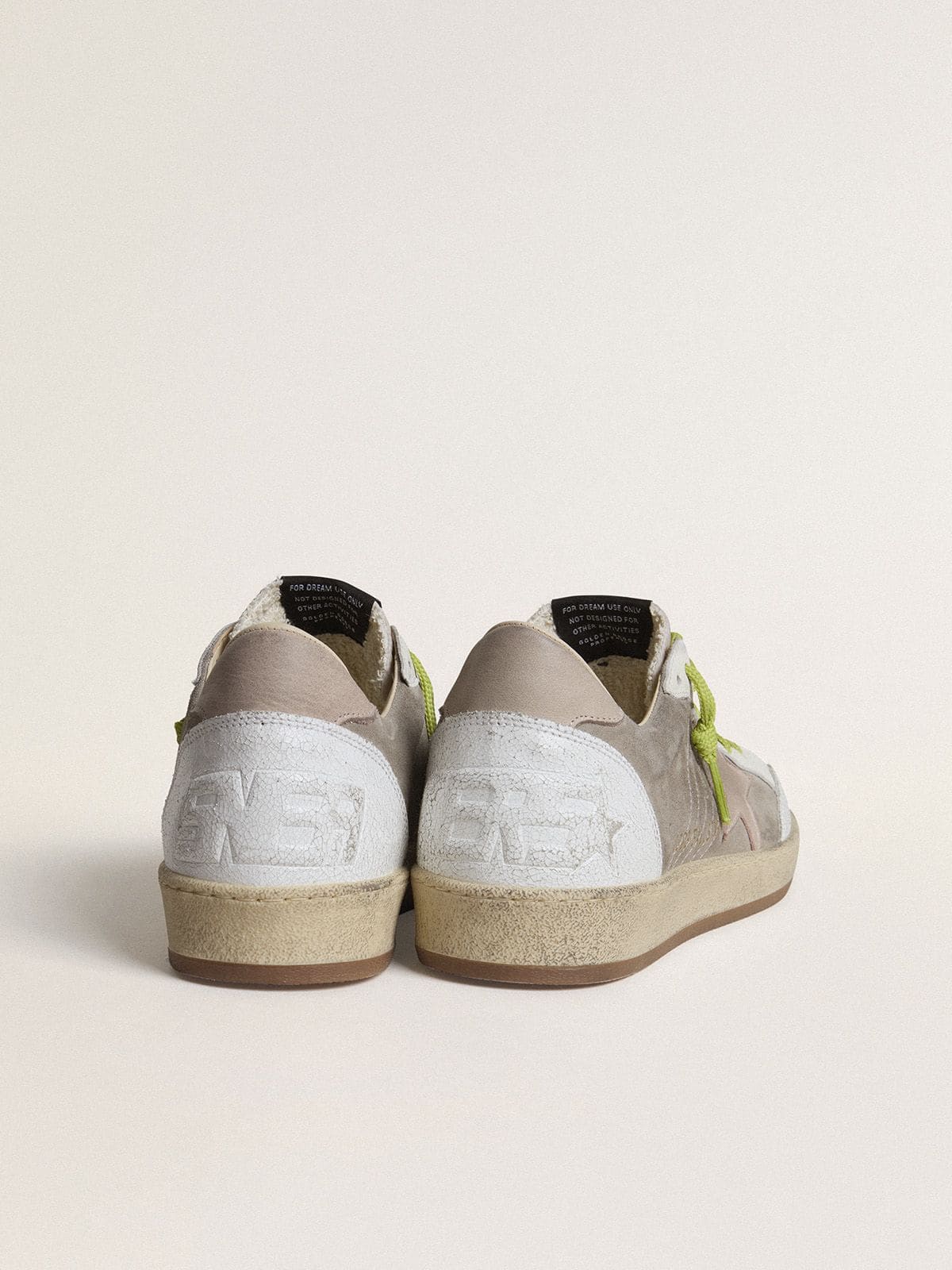 Men’s Ball Star in gray suede with old rose suede star and beige leather heel tab - Golden Goose Men