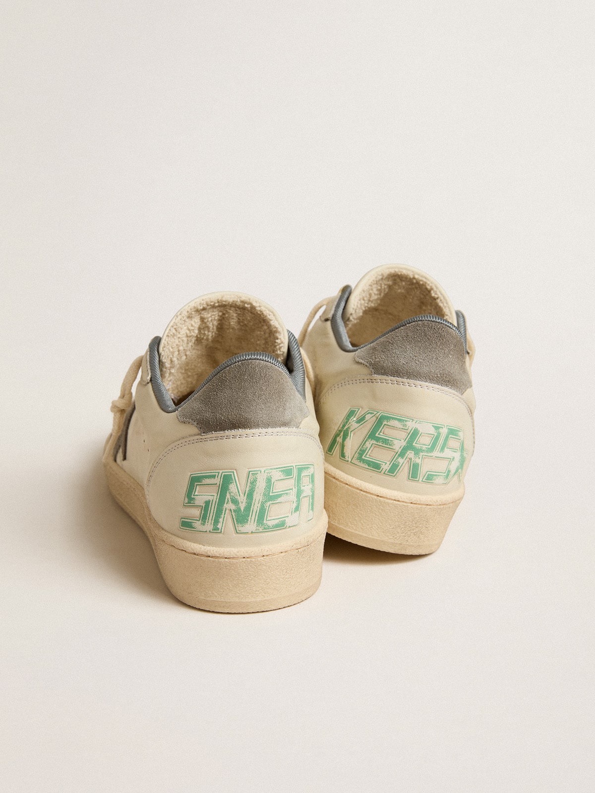 Ball Star in nappa leather with gray suede star and heel tab - Golden Goose Men