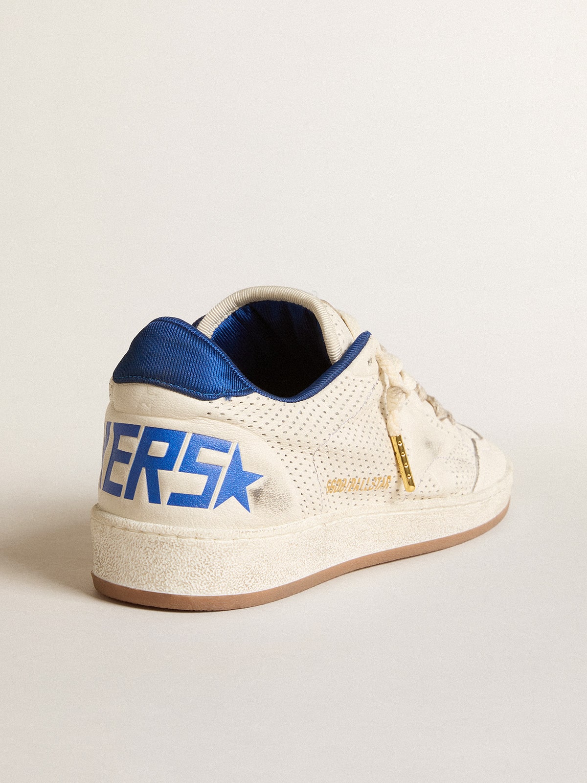 Ball Star in perforated nappa with white star and blue nylon heel tab - Golden Goose Men