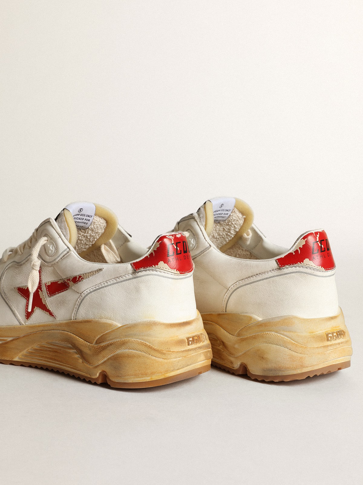Men's Running Sole with leather star and heel tab with red print - Golden Goose Men