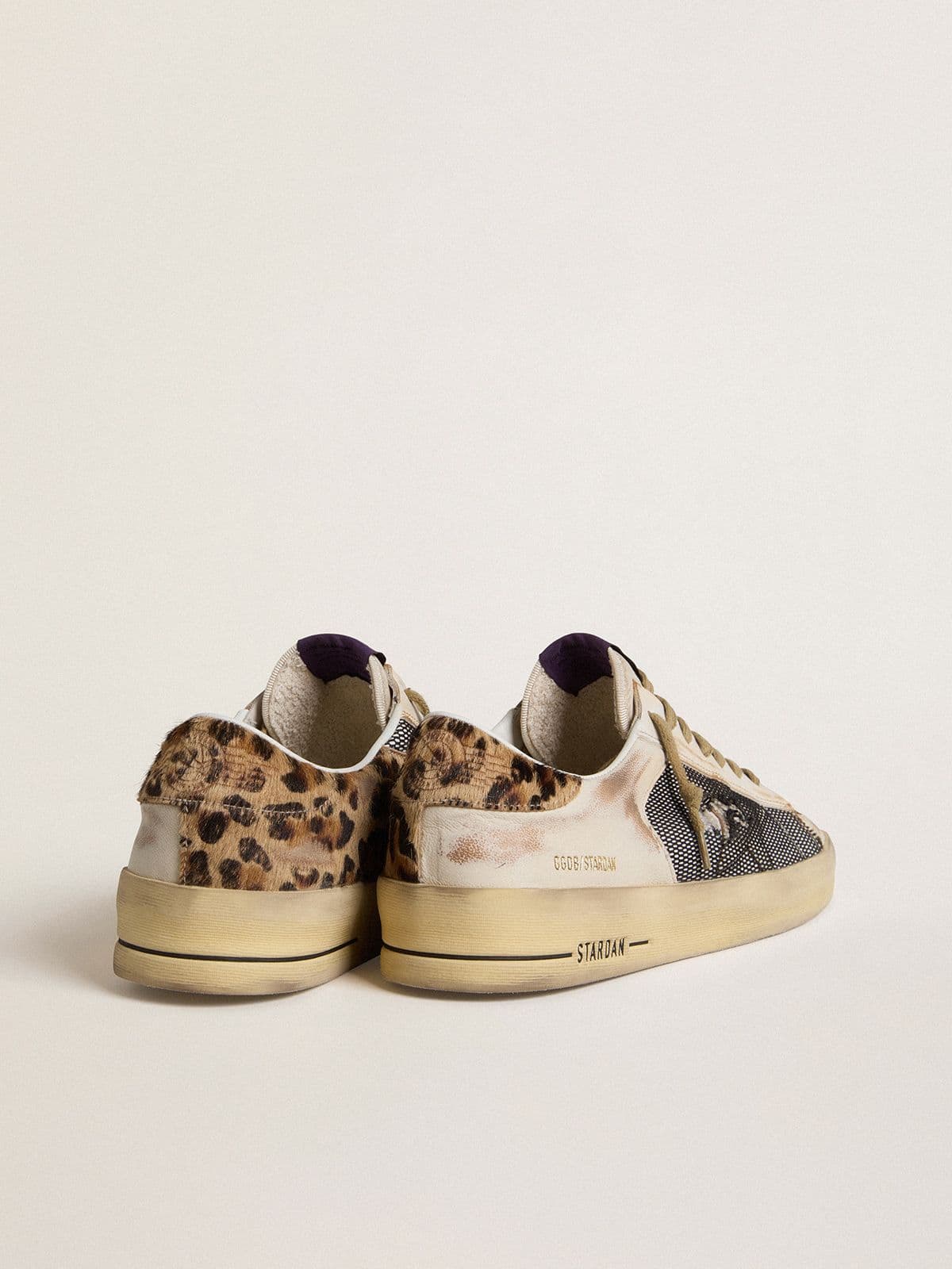 Men's Stardan in nappa and mesh with leopard-print pony skin heel tab - Golden Goose Men
