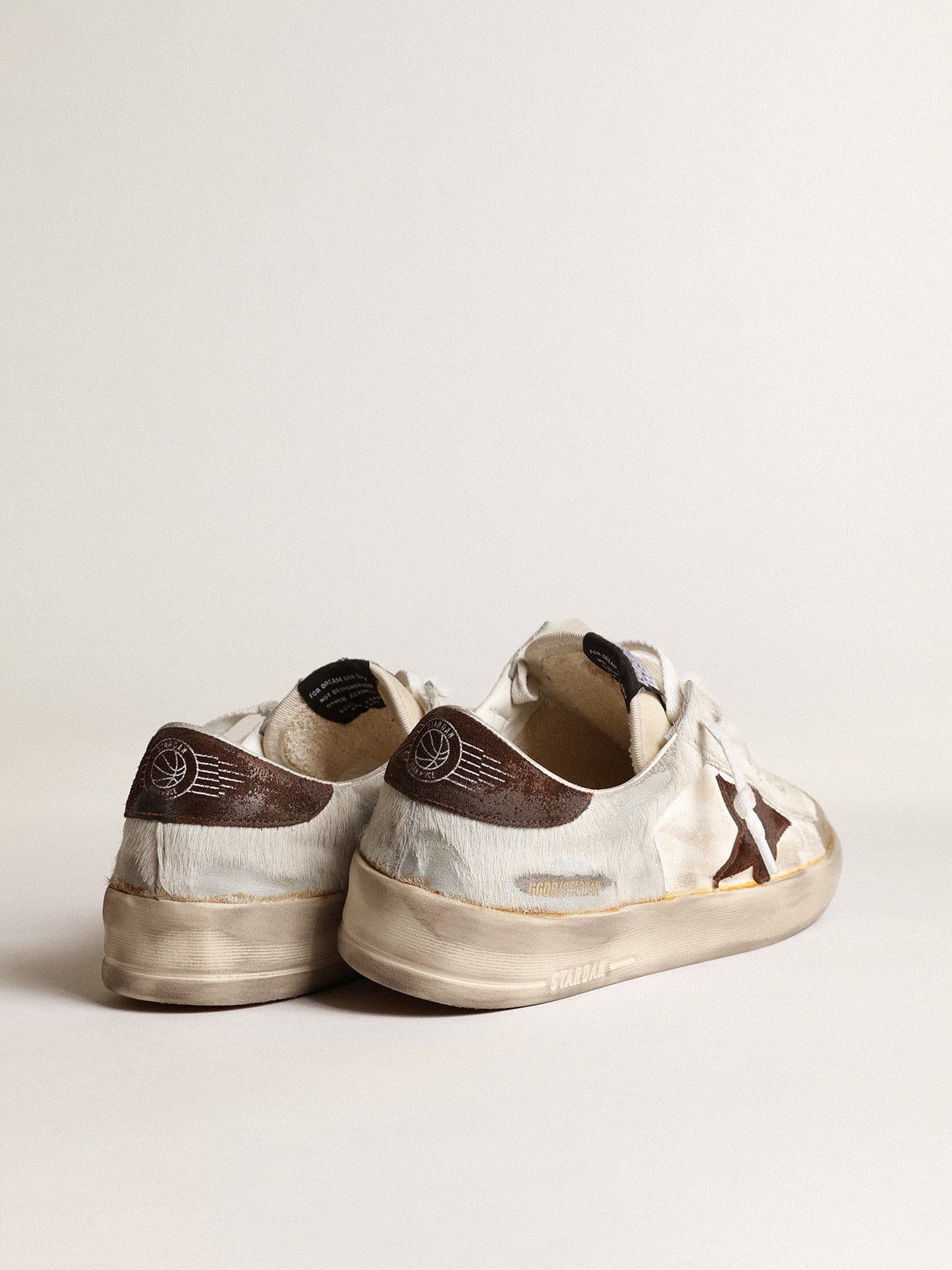 Men’s Stardan in nappa and pony skin with brown suede star - Golden Goose Men