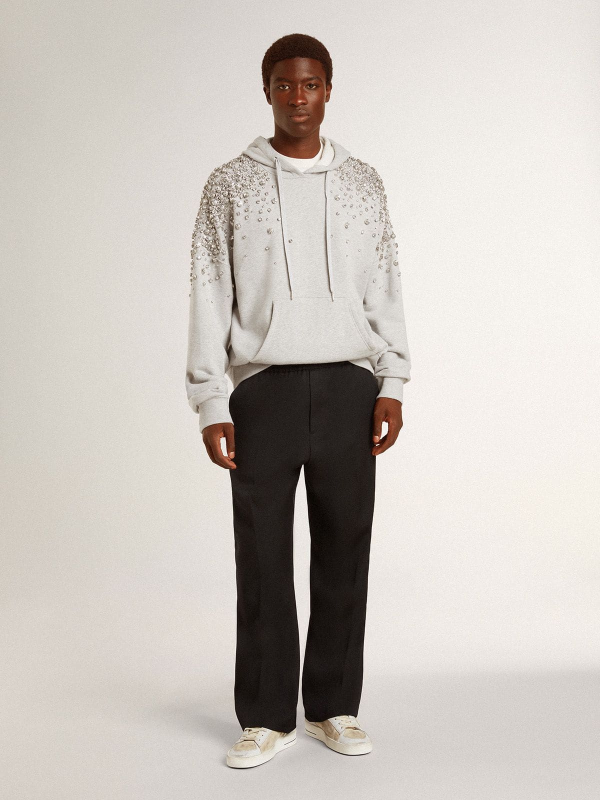 Men's Stardan in nubuck and crackle leather with silver metallic leather star - Golden Goose Men