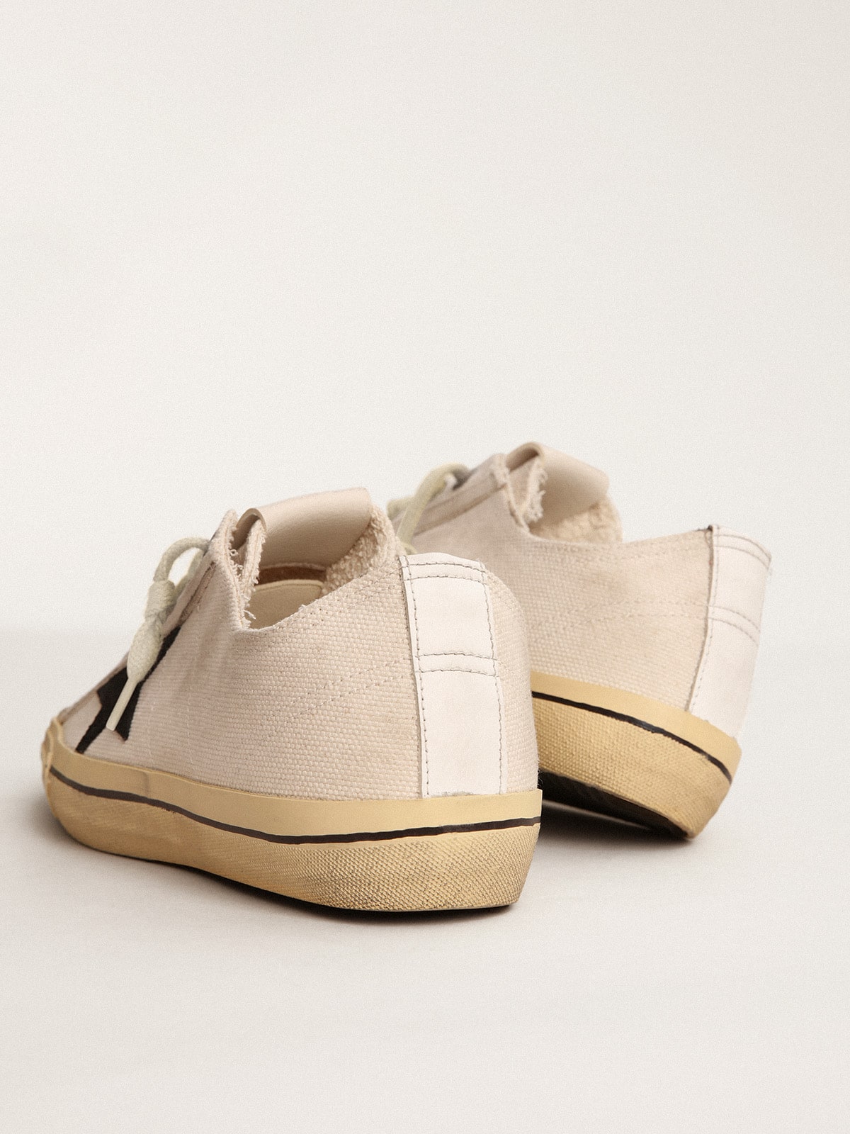 Men's V-Star with black suede star and embroidered lettering - Golden Goose Men