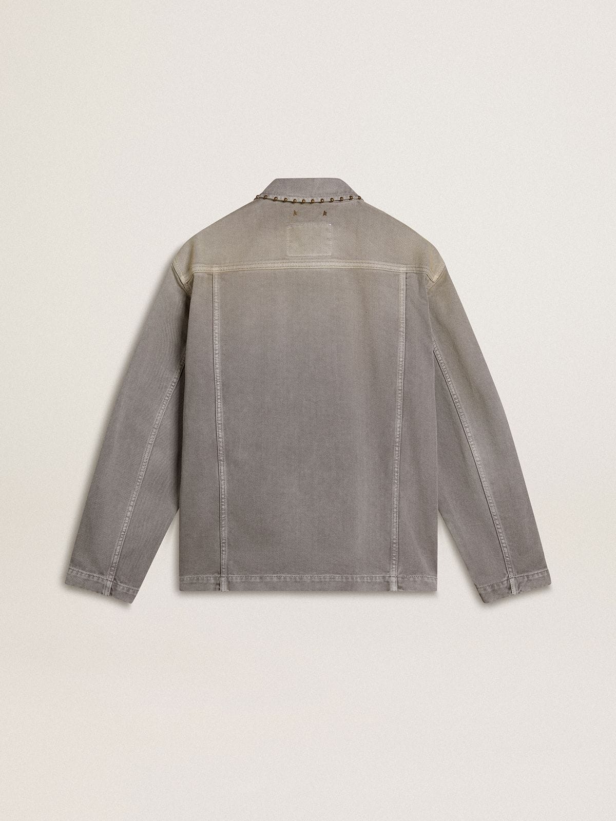 Men's gray denim jacket with studs - Golden Goose Men