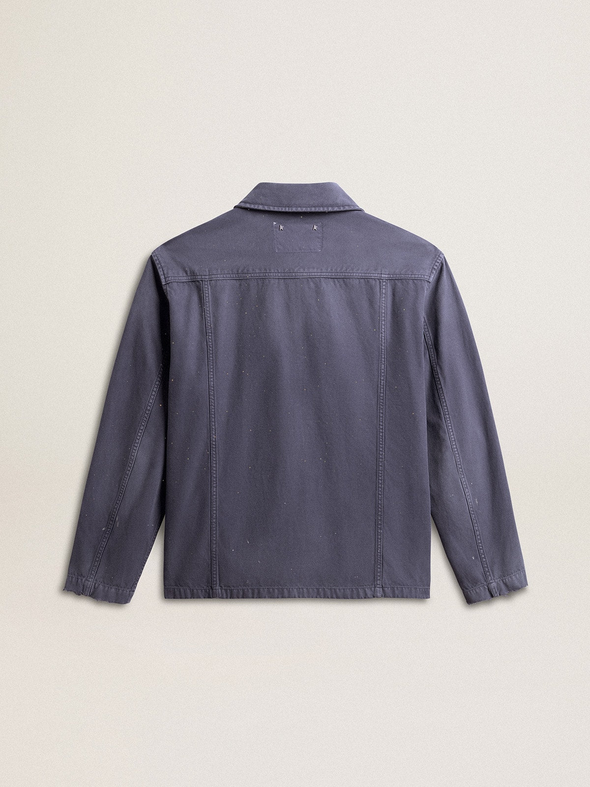 Men's blue jacket in denim cotton with distressed treatment - Golden Goose Men