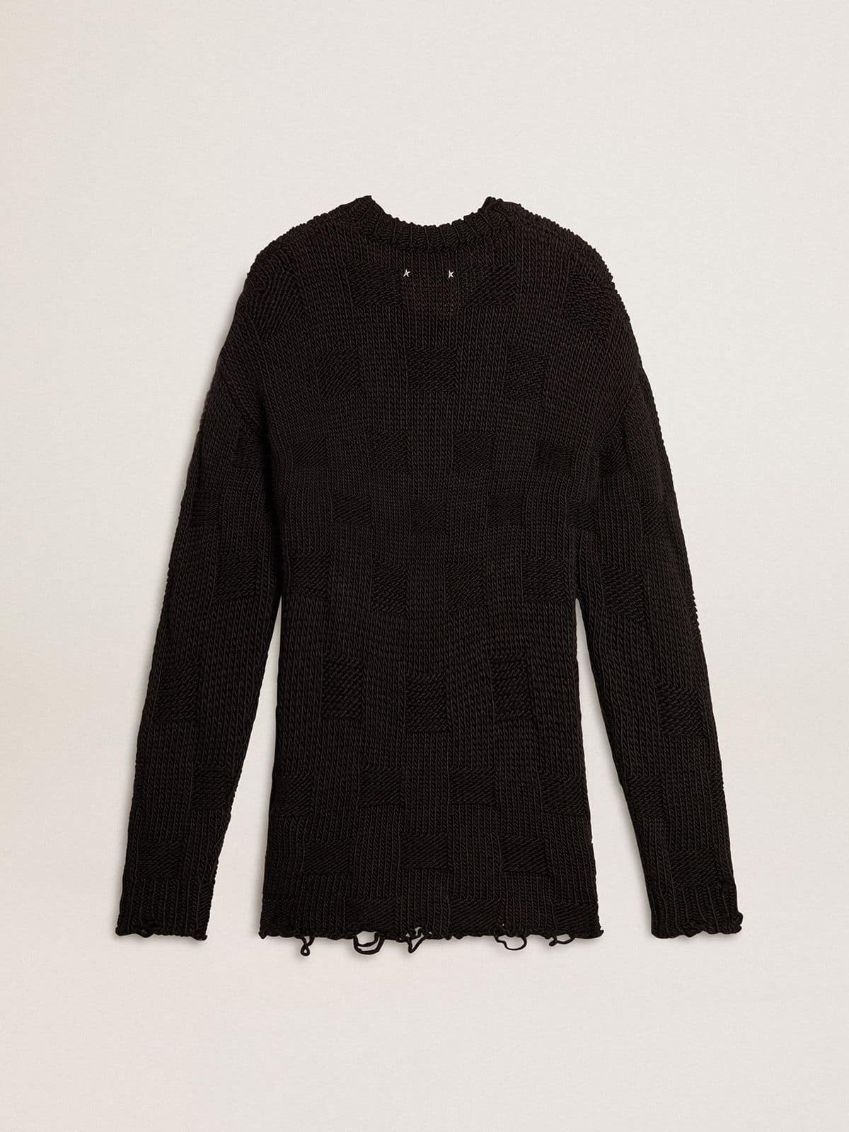 Men's black wool sweater with a distressed effect - Golden Goose Men