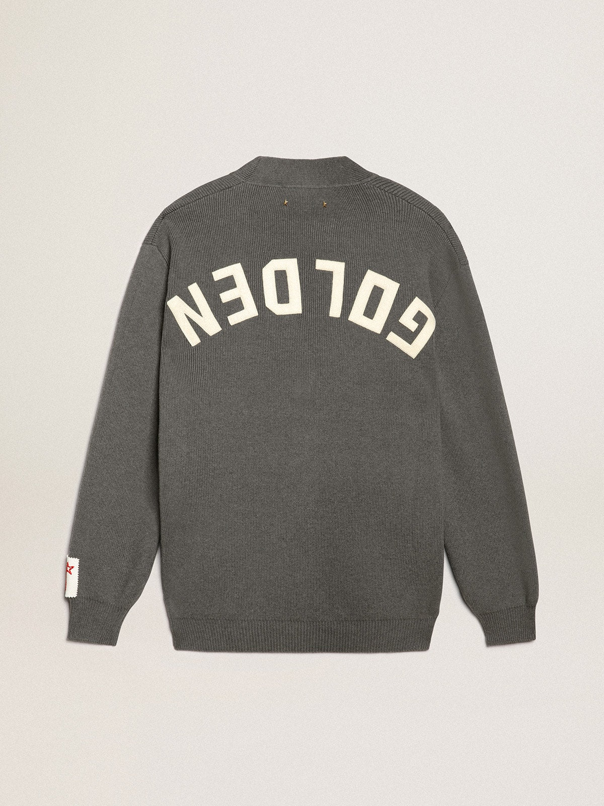 Men's grey cotton cardigan with buttons | Golden Goose - Golden Goose Men