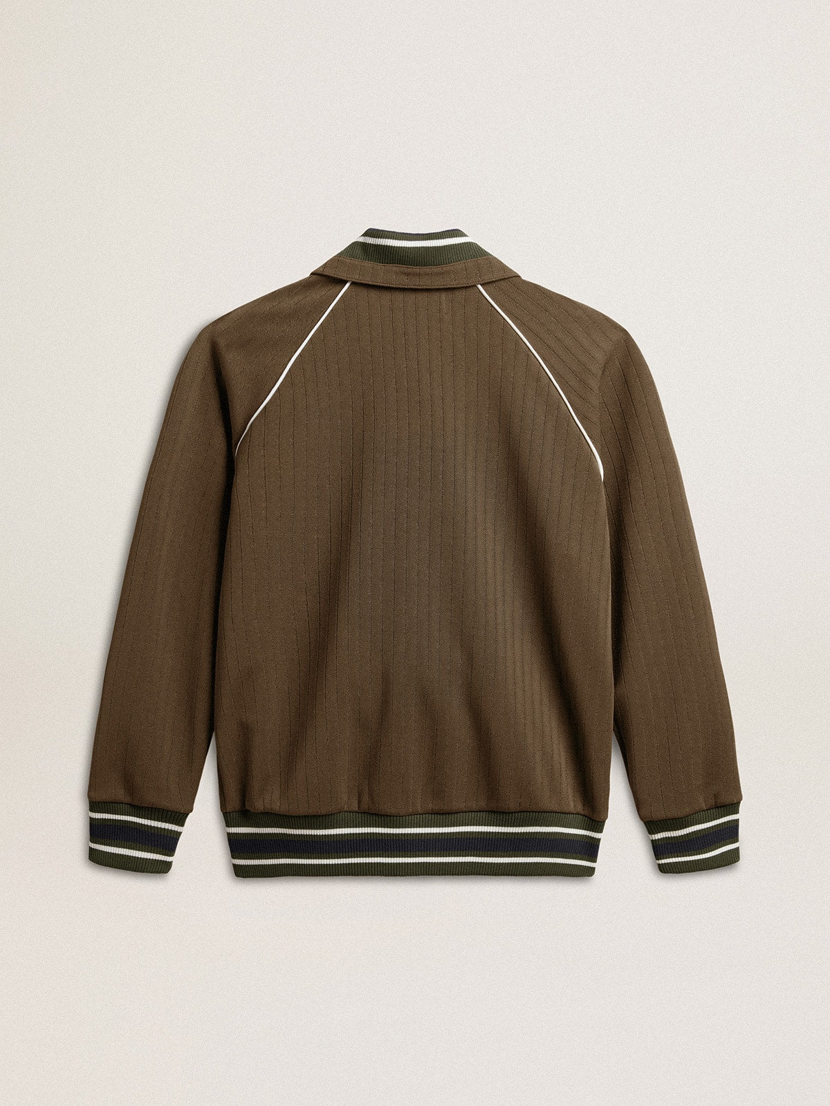 Men’s military green zipped sweatshirt with white logo - Golden Goose Men