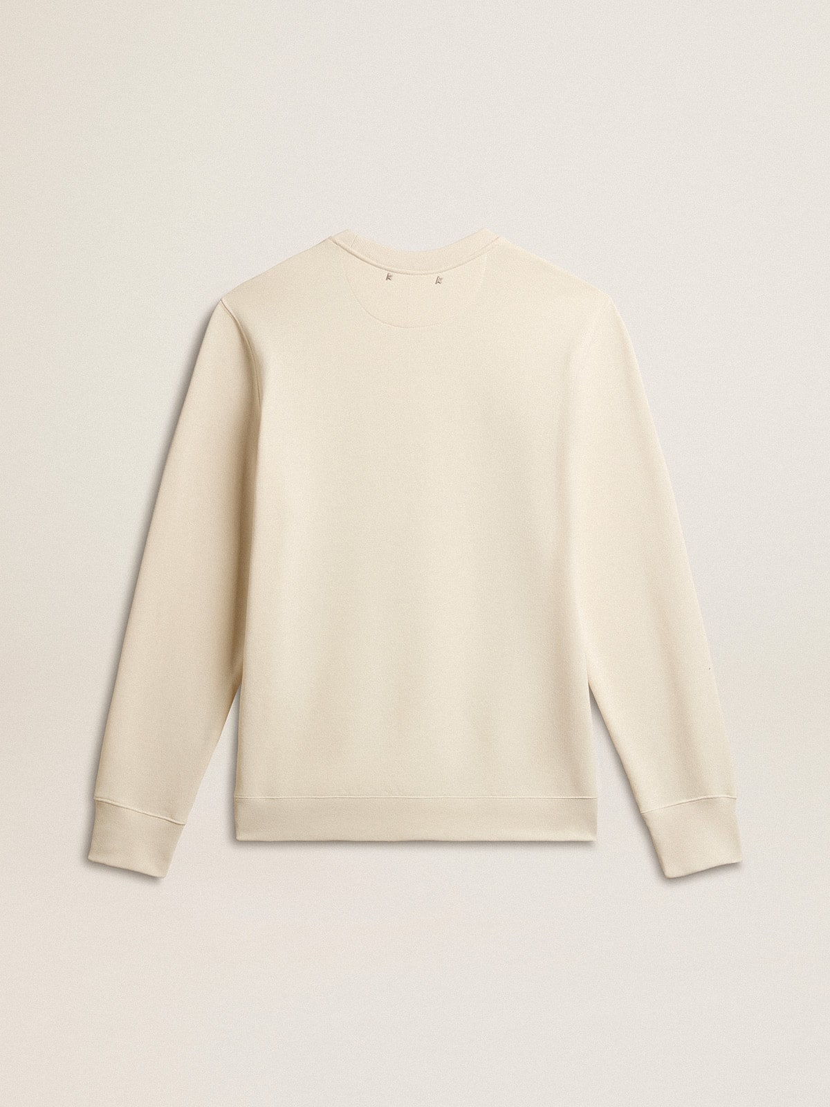 Men's cotton crew-neck sweatshirt with embroidered lettering - Golden Goose Men
