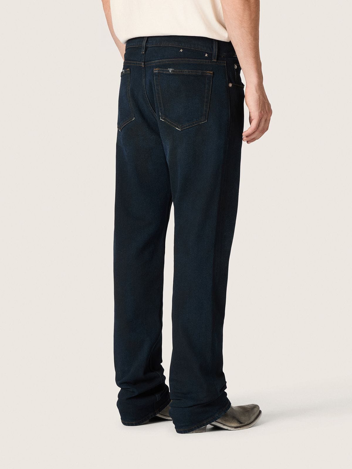 Men’s slim-fit jeans in dark indigo stretch denim - Golden Goose Men