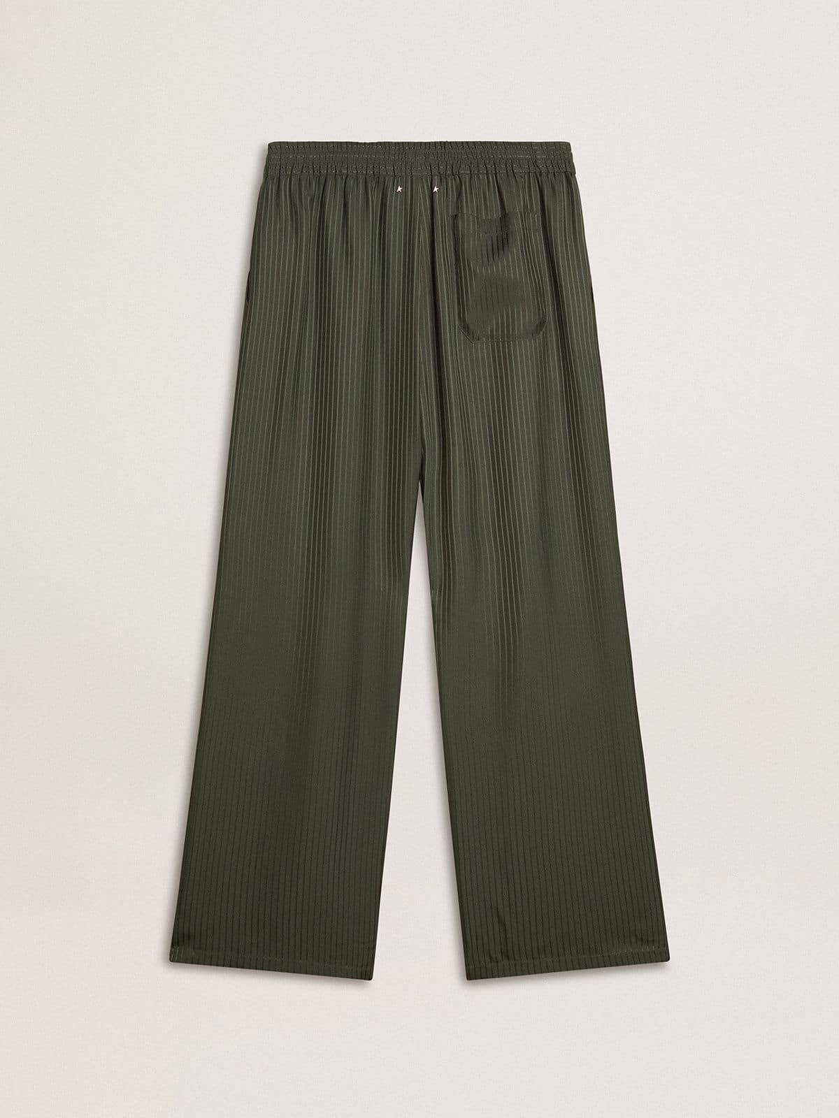 Men's dark green joggers with vertical stripes - Golden Goose Men