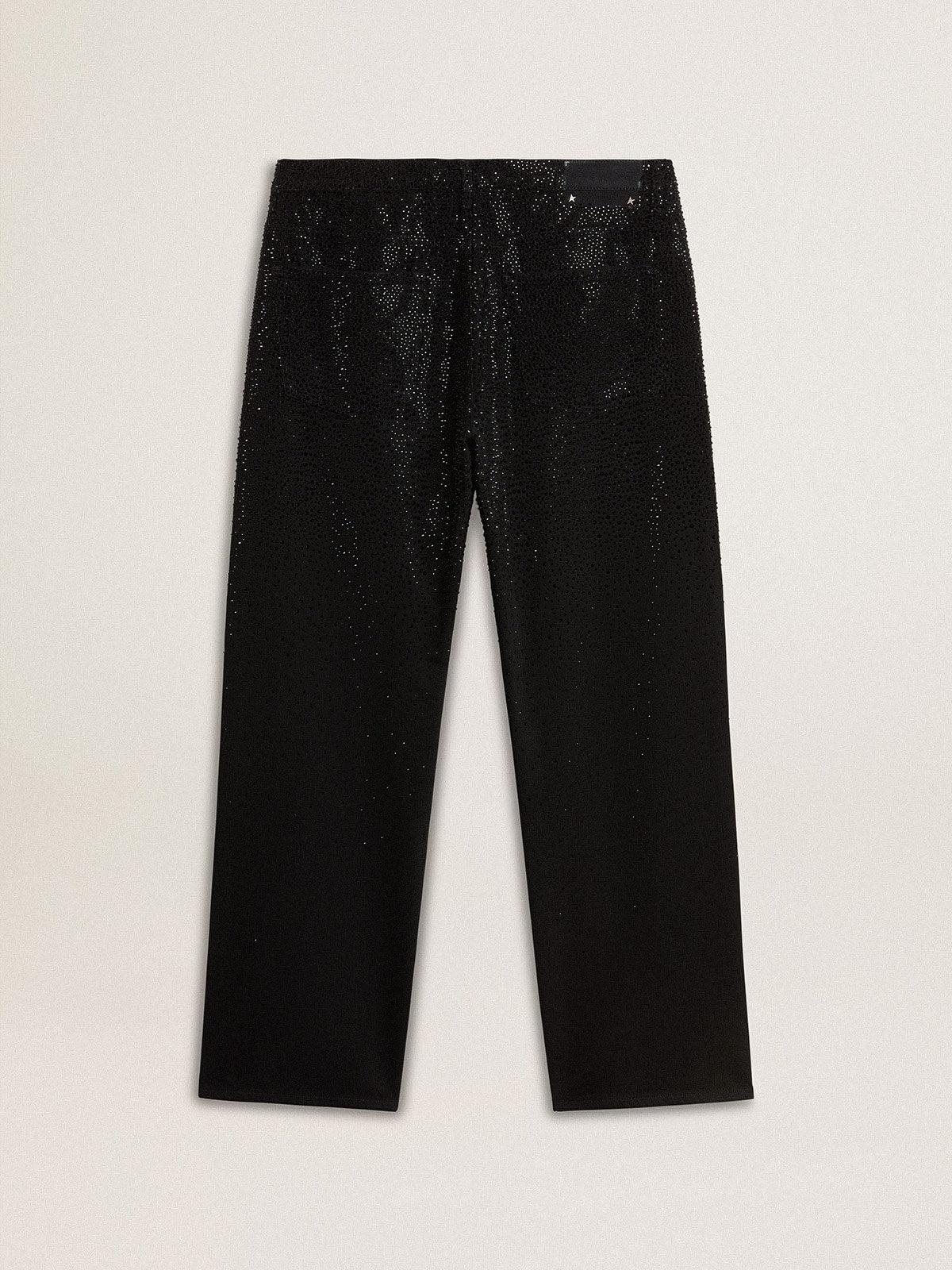 Men's black jeans with a loose fit and gradient effect all-over crystals - Golden Goose Men