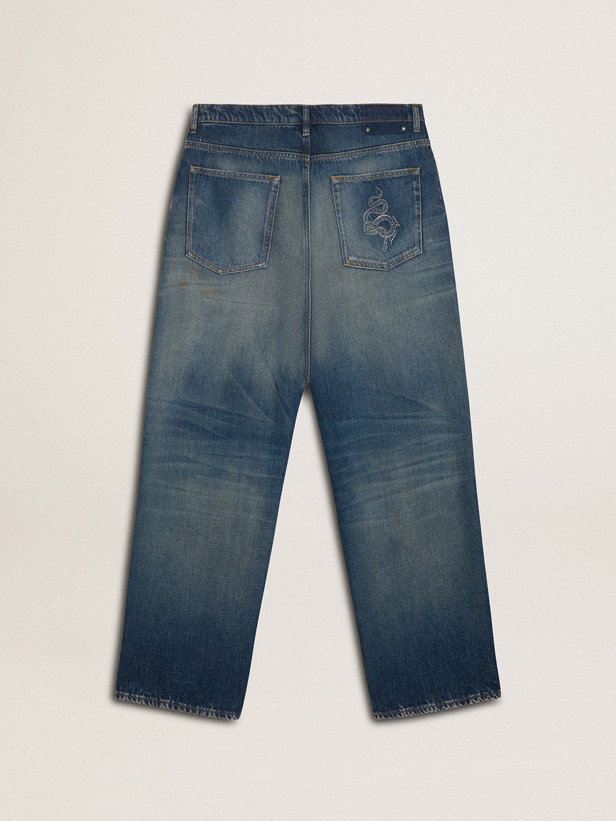 Men's loose fit medium wash CNY jeans - Golden Goose Men