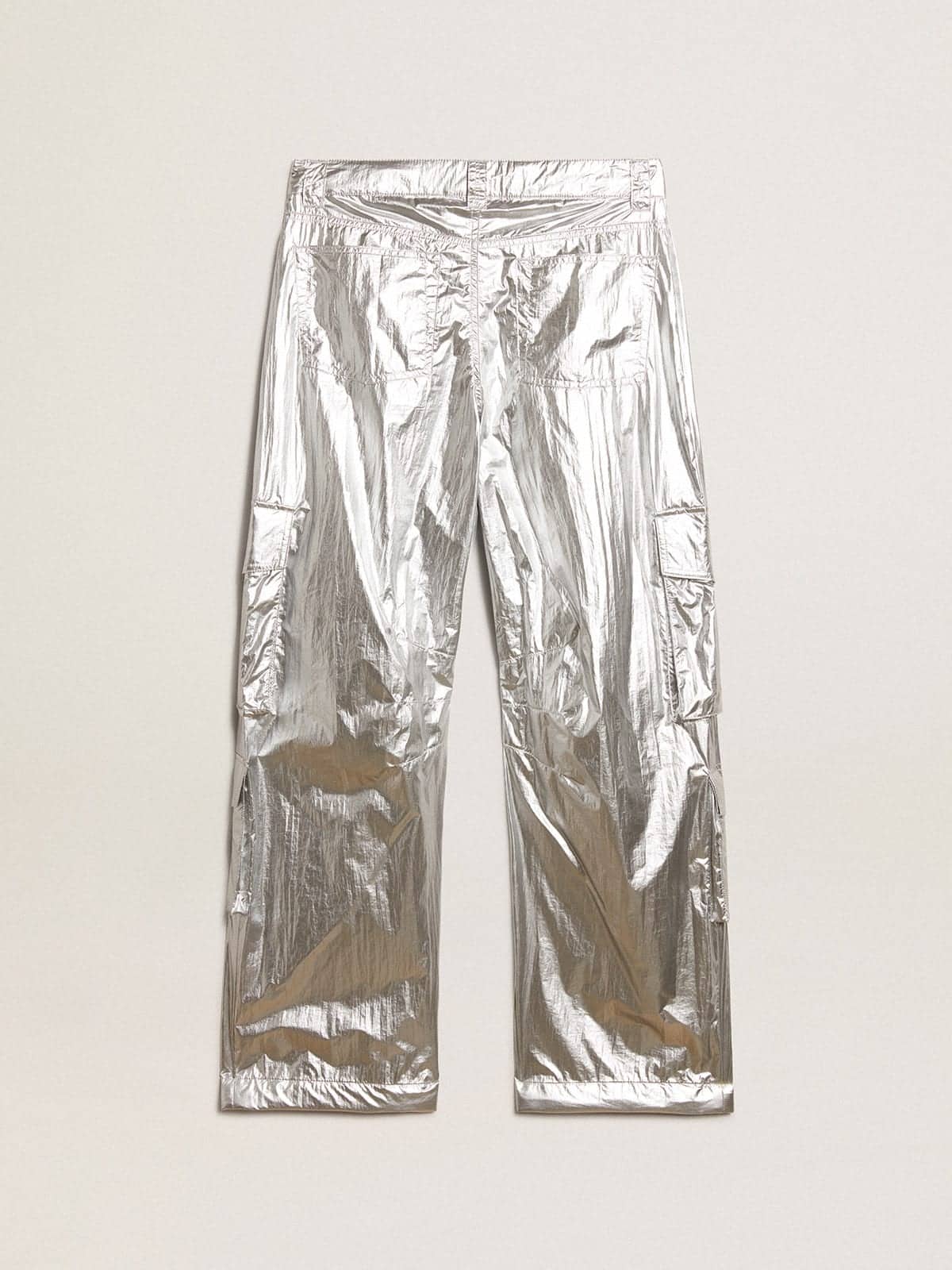 Men's cargo pants in silver technical fabric - Golden Goose Men