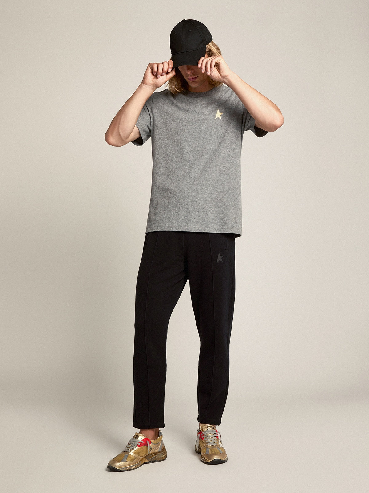 Men's black joggers with star on the front - Golden Goose Men