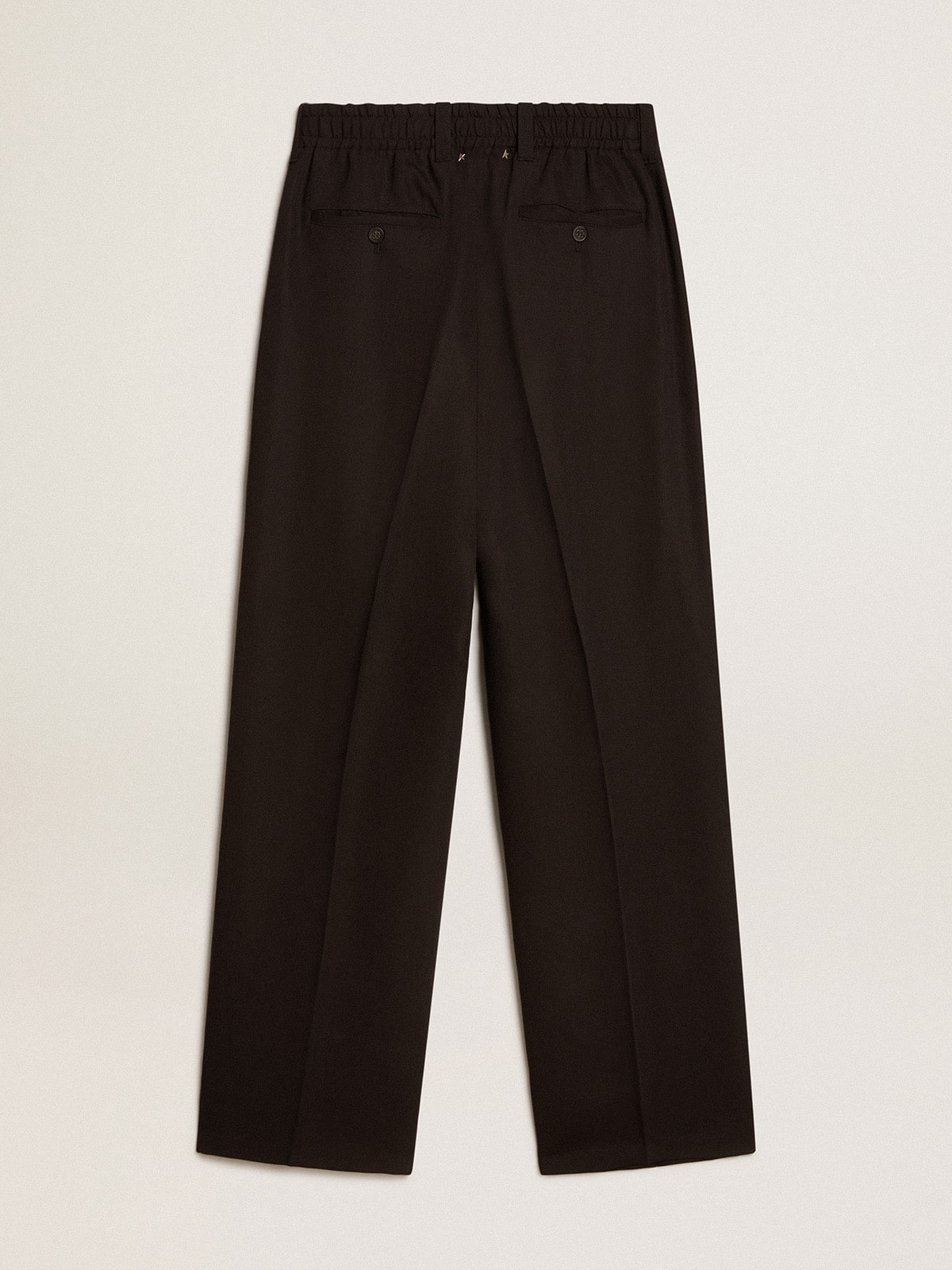 Black wool and viscose blend pants - Golden Goose Men