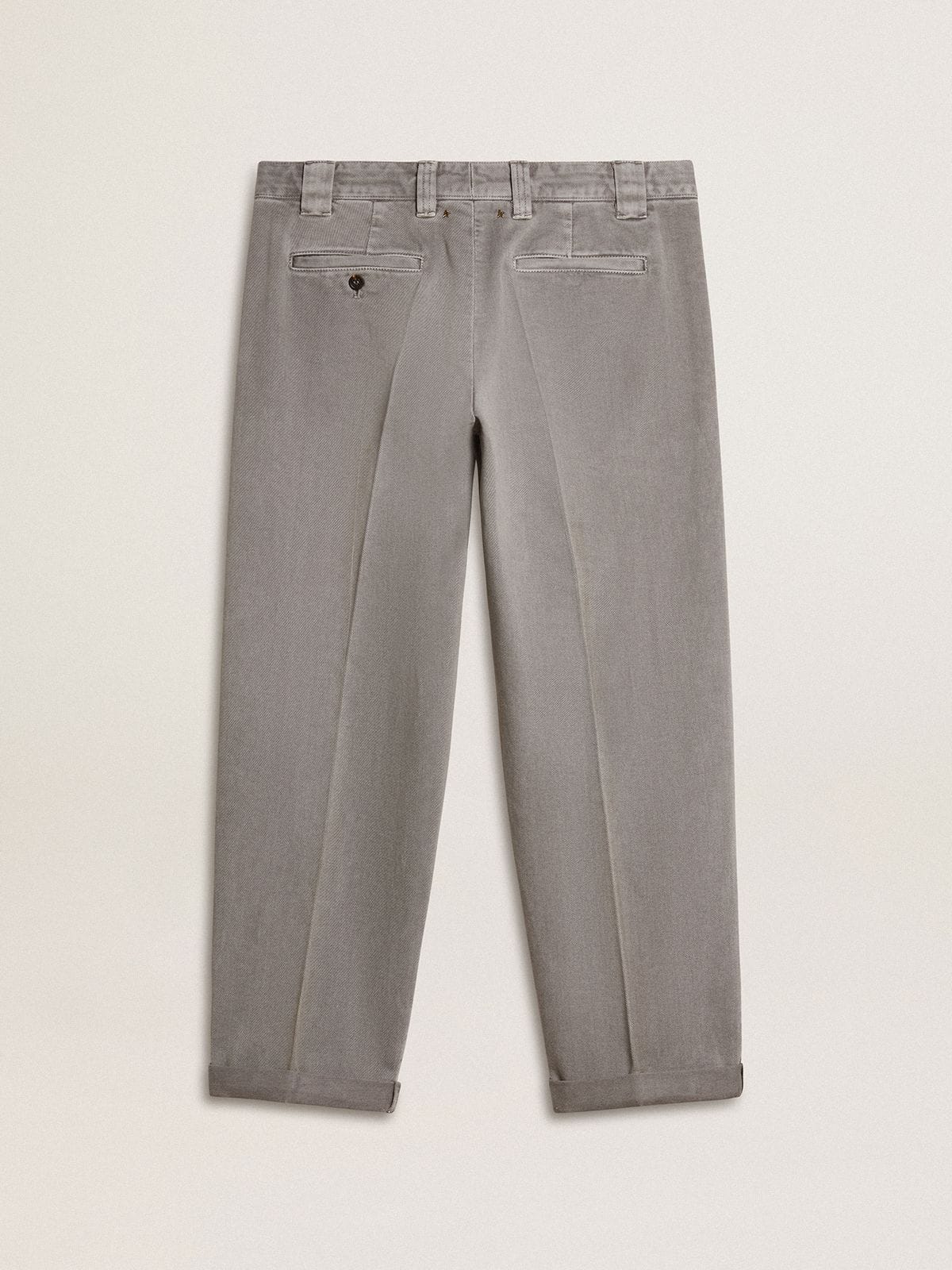 Gray-colored cotton chino pants - Golden Goose Men