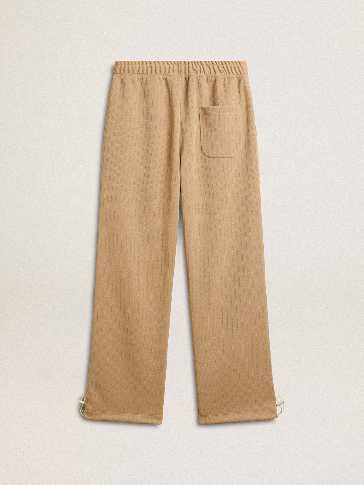 Men’s light beige joggers with white logo - Golden Goose Men