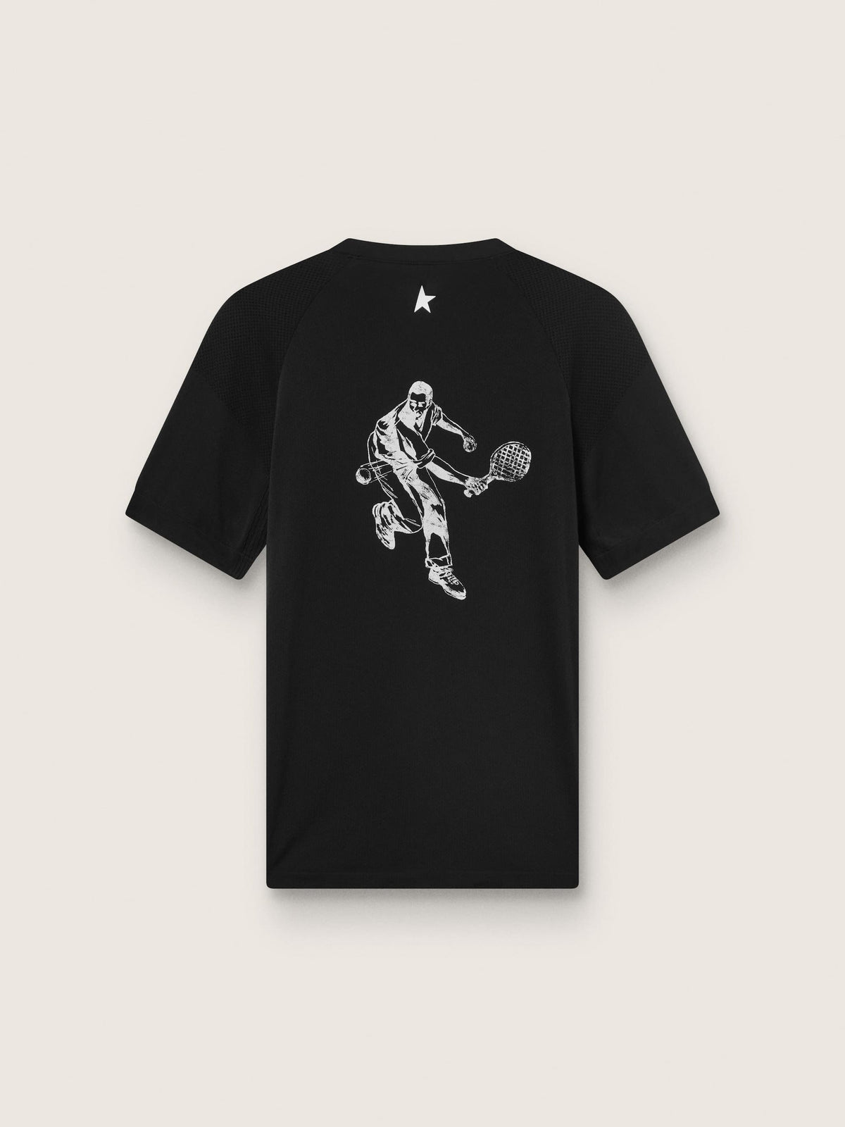 Men's black sports T-shirt with print on the back - Golden Goose Men