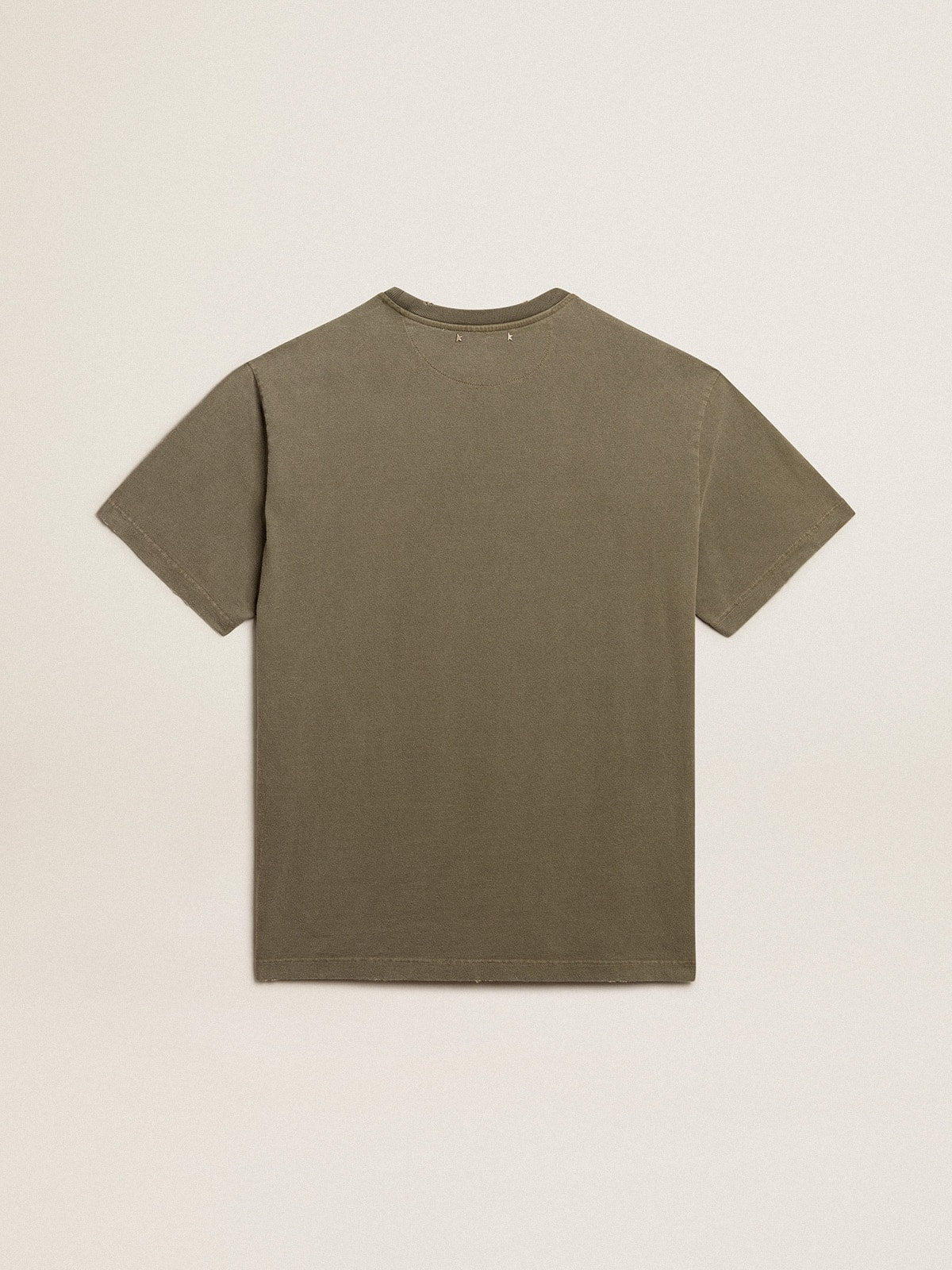 Men's olive green T-shirt with Golden lettering - Golden Goose Men