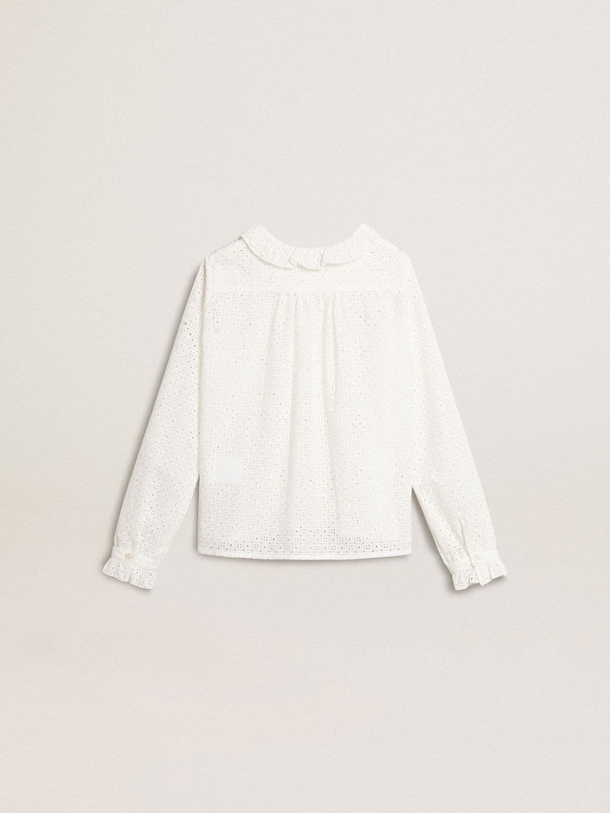 Girls' white broderie anglaise cotton shirt - Golden Goose Kids