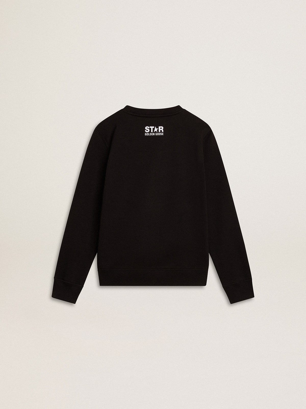 Boys’ black sweatshirt with white maxi star on the front - Golden Goose Kids
