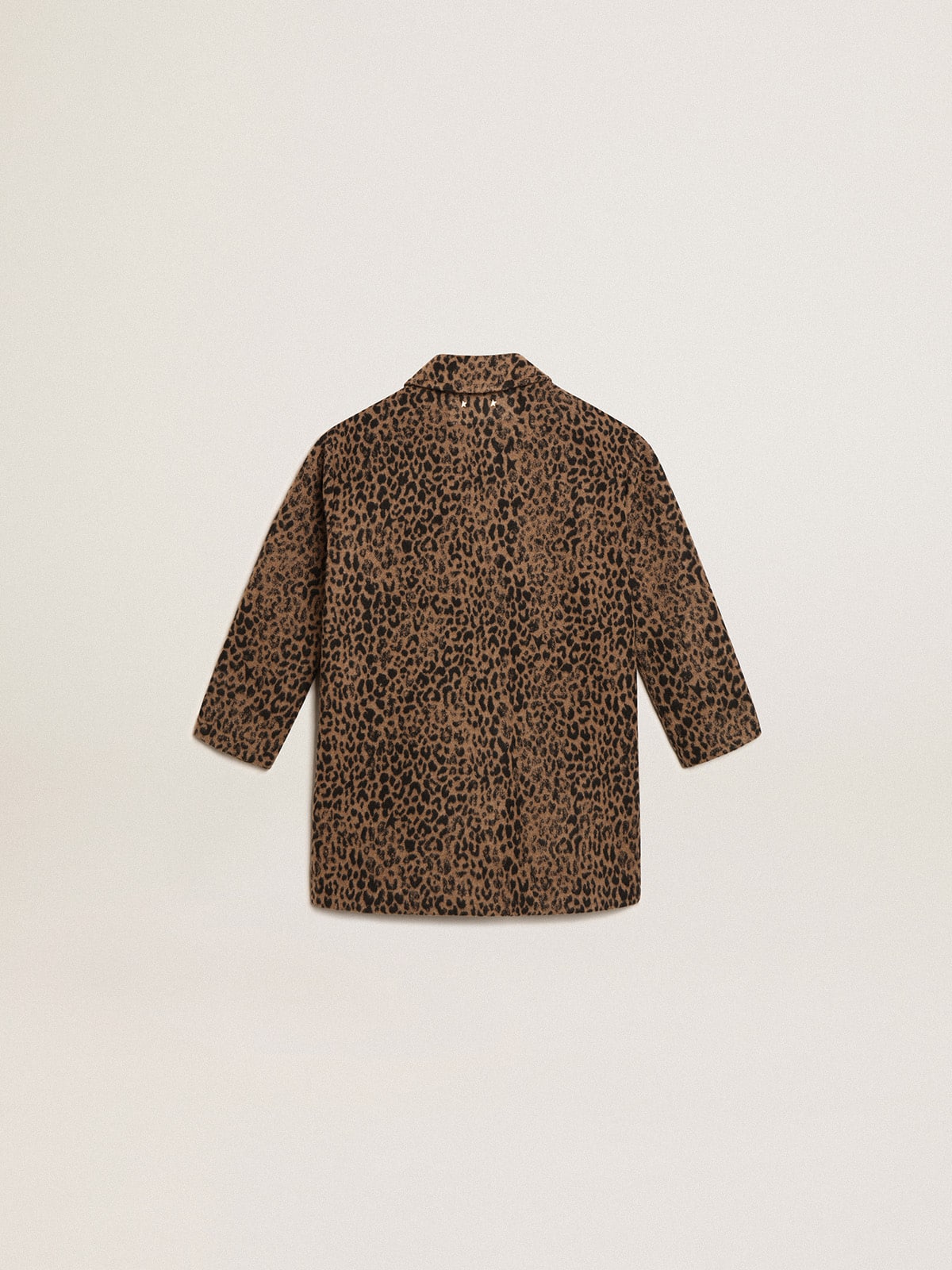 Girls’ single-breasted coat in wool with jacquard animal print - Golden Goose Kids