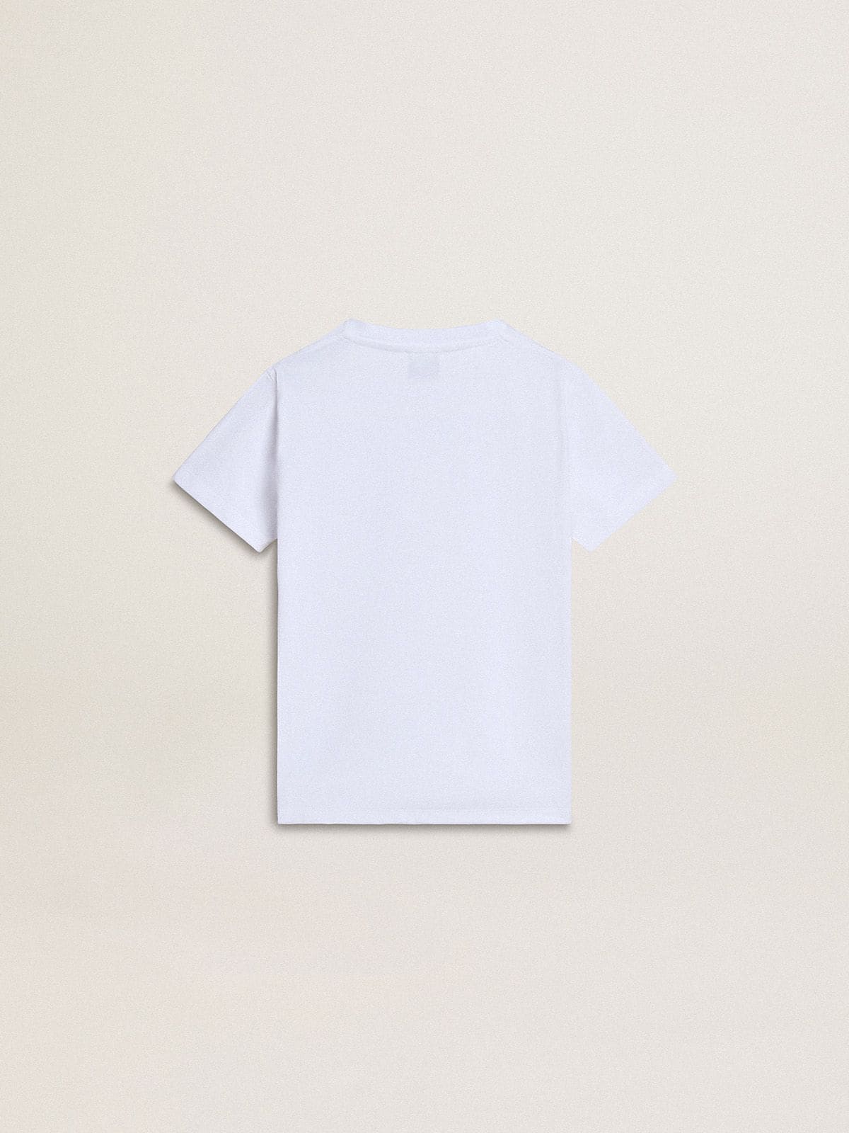 Kids’ white cotton T-shirt with silver print - Golden Goose Kids