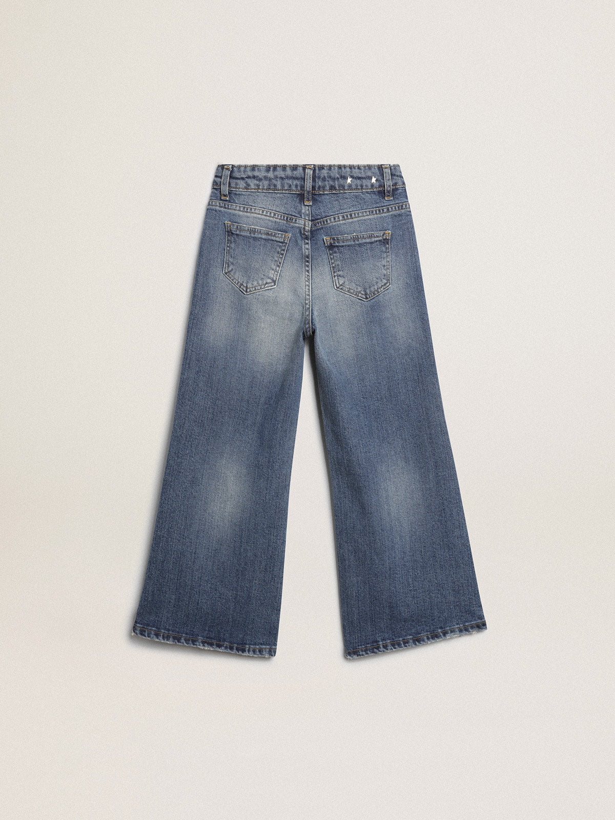 Wide-leg jeans in mid-blue bull denim - Golden Goose Kids