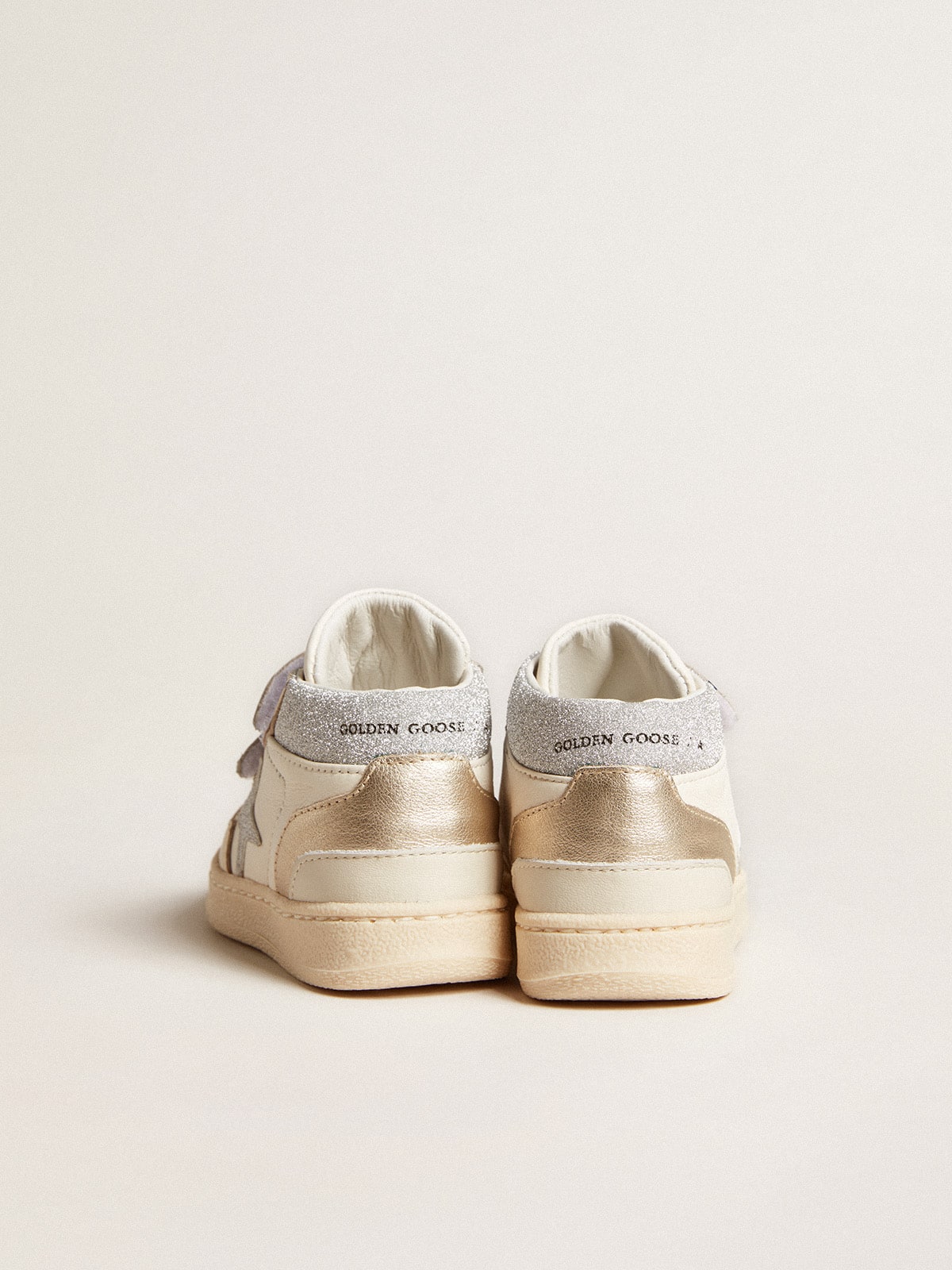 June Junior in nappa and metallic leather inserts with glitter star - Golden Goose Kids