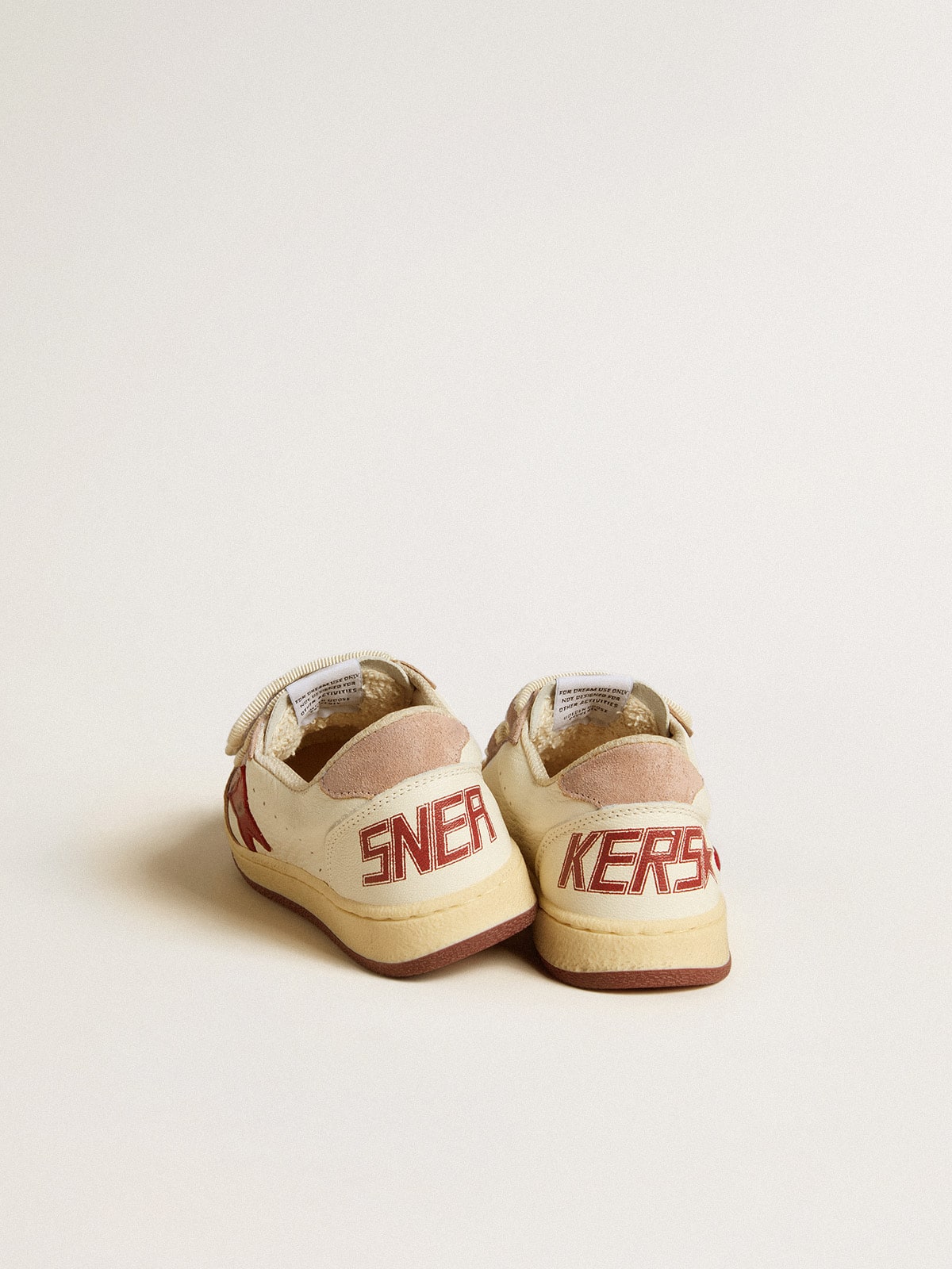 Ball Star Young in nappa with nappa star and pink suede heel tab - Golden Goose Kids