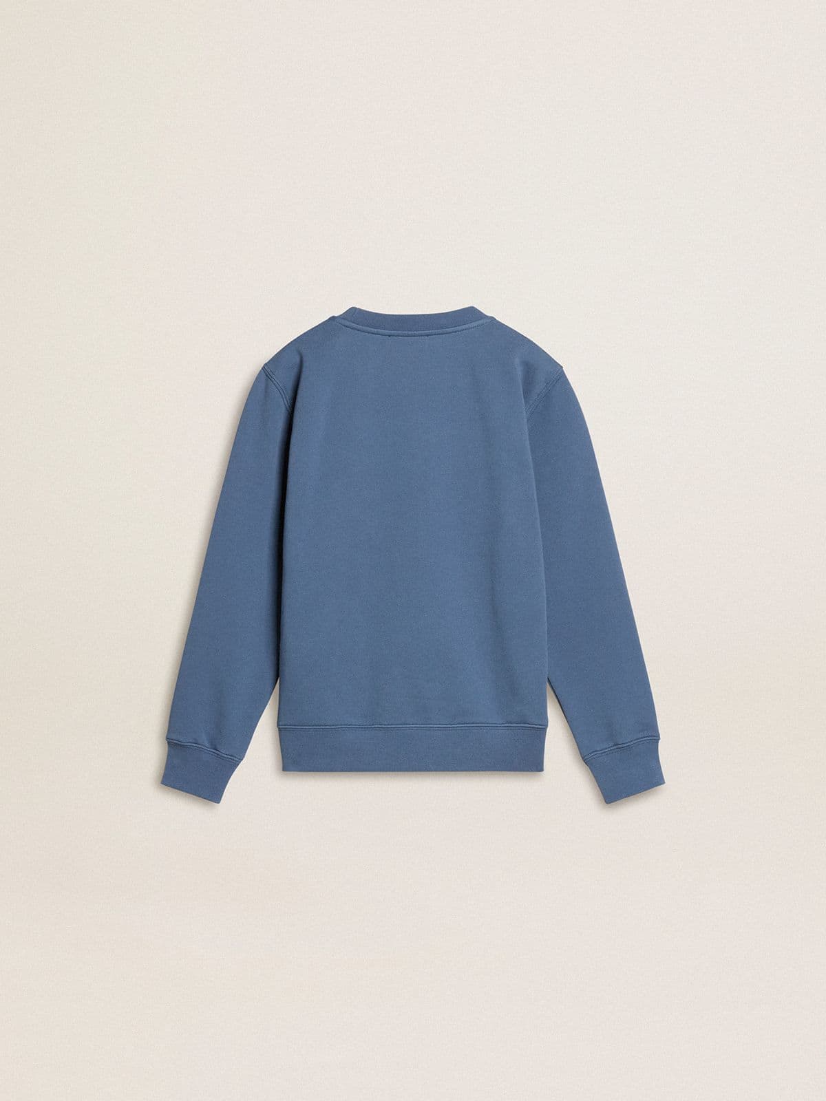 Kids’ blue sweatshirt with white embossed patches - Golden Goose Kids