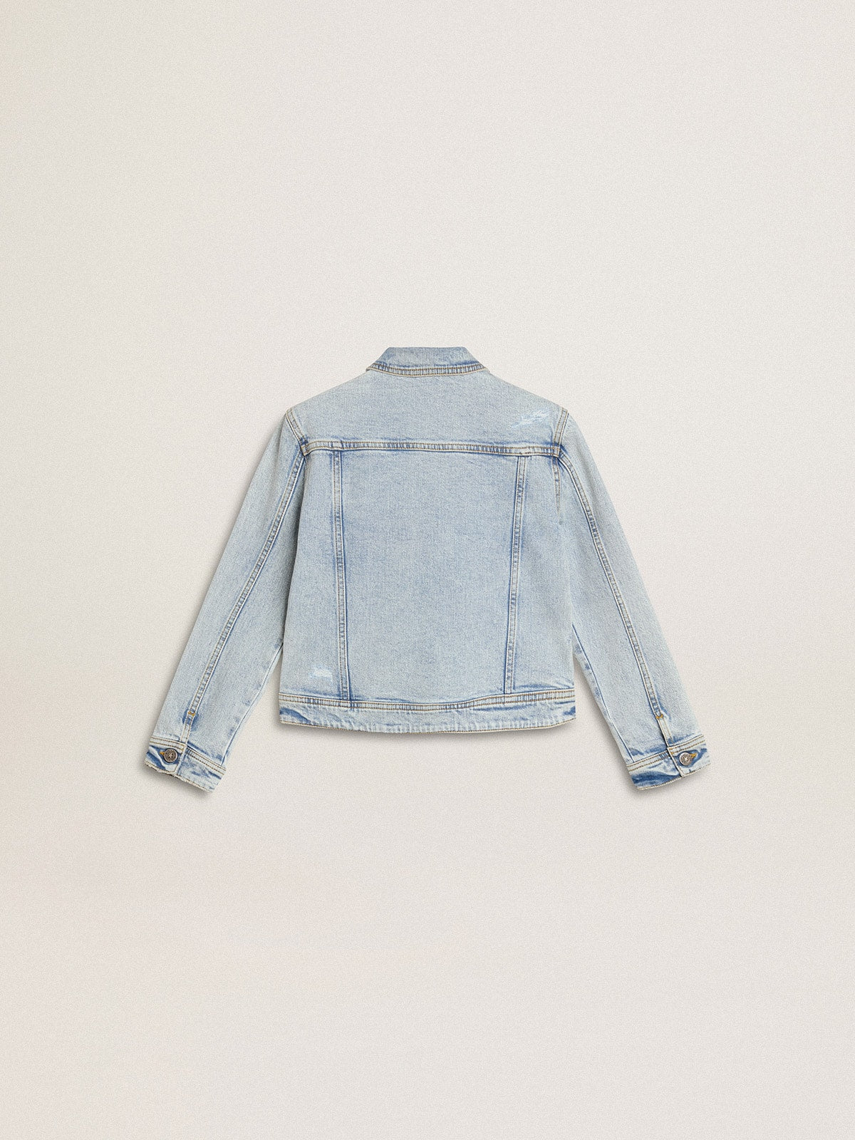 Light denim jacket with embroidery - Golden Goose Kids