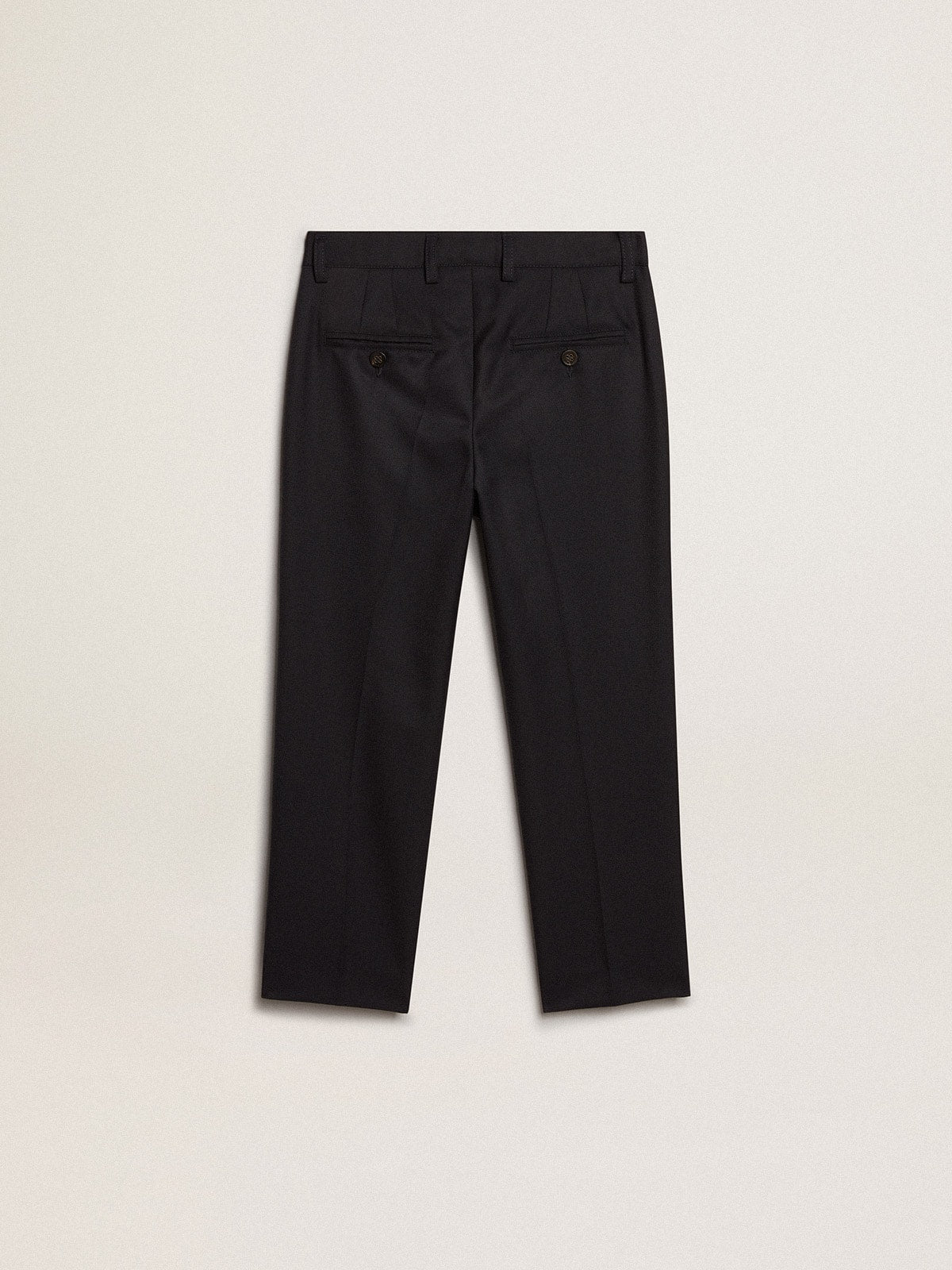 Boys’ pants in dark blue wool - Golden Goose Kids