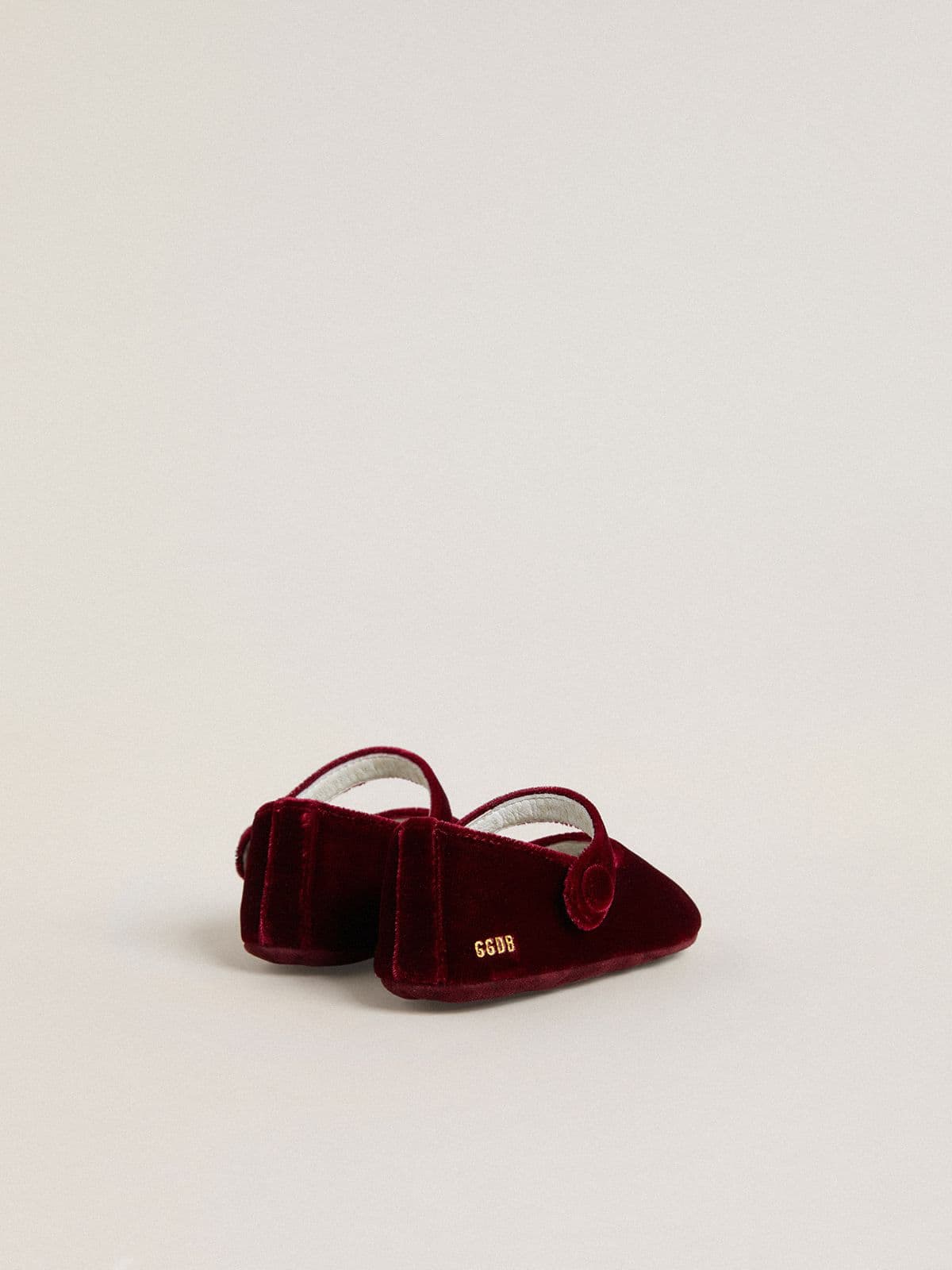 Sofi Baby ballet flats in burgundy velvet and suede - Golden Goose Kids