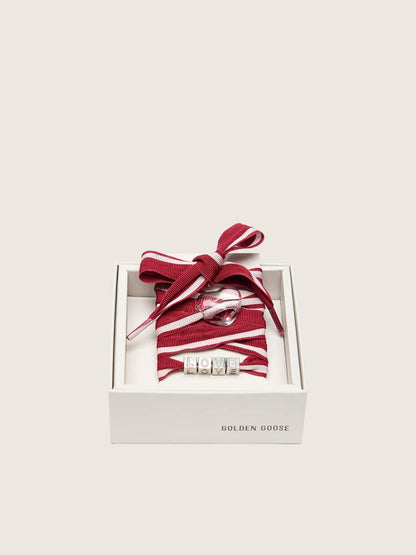 Skins red and white striped laces with charms - Golden Goose Women|Men